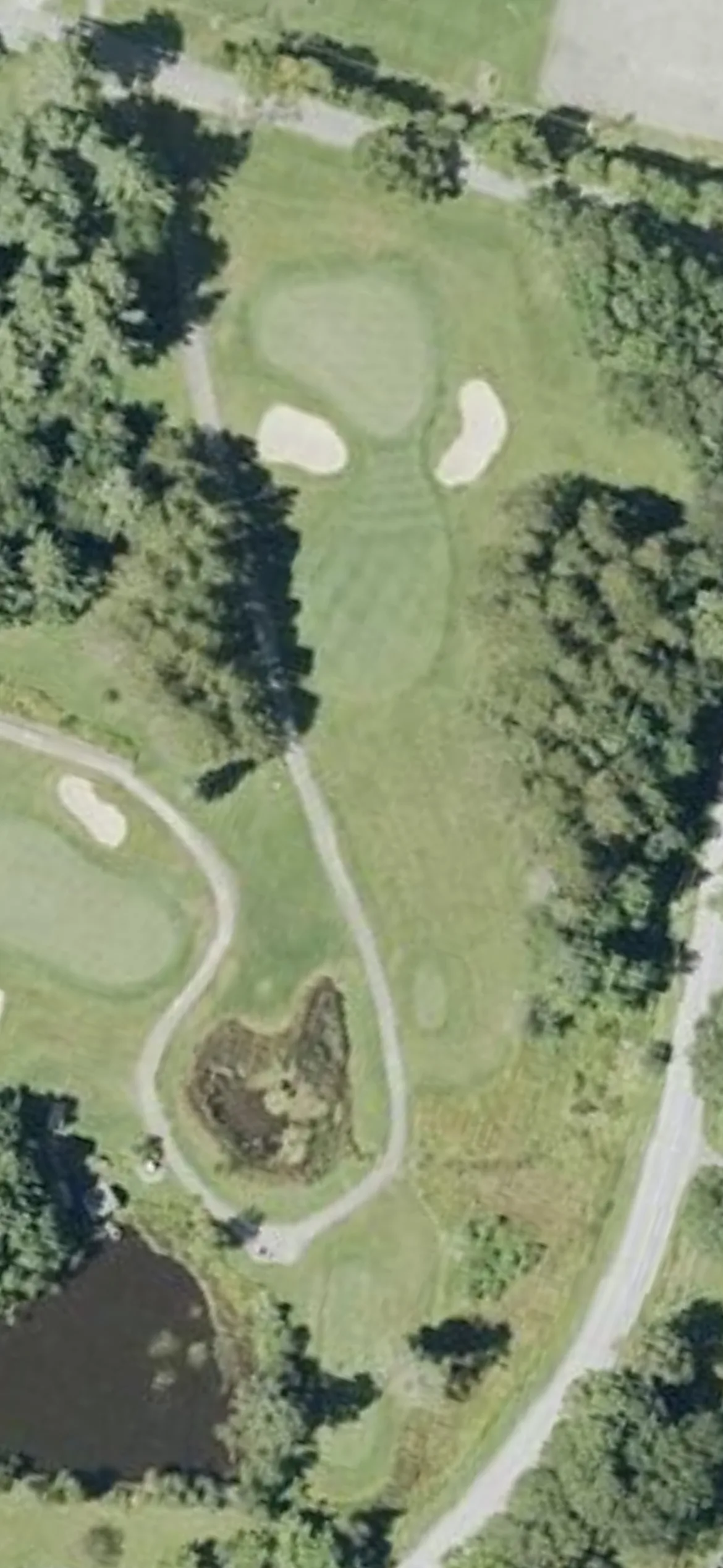 Mount Snow Country Club hole 15 aerial preview, par 3, 202 yards