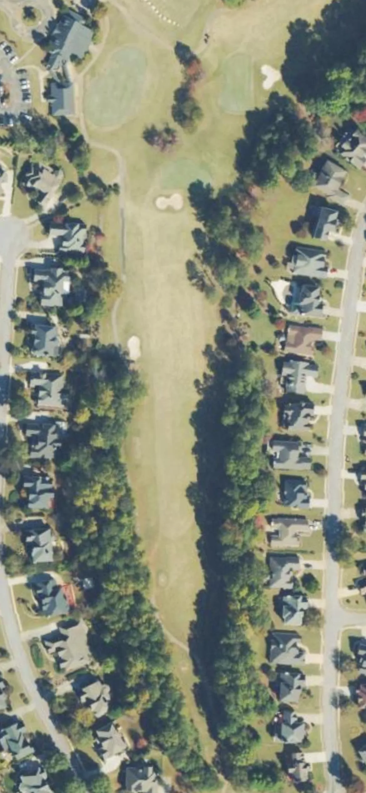 Trophy Club of Apalachee hole 18 aerial preview, par 4, 377 yards