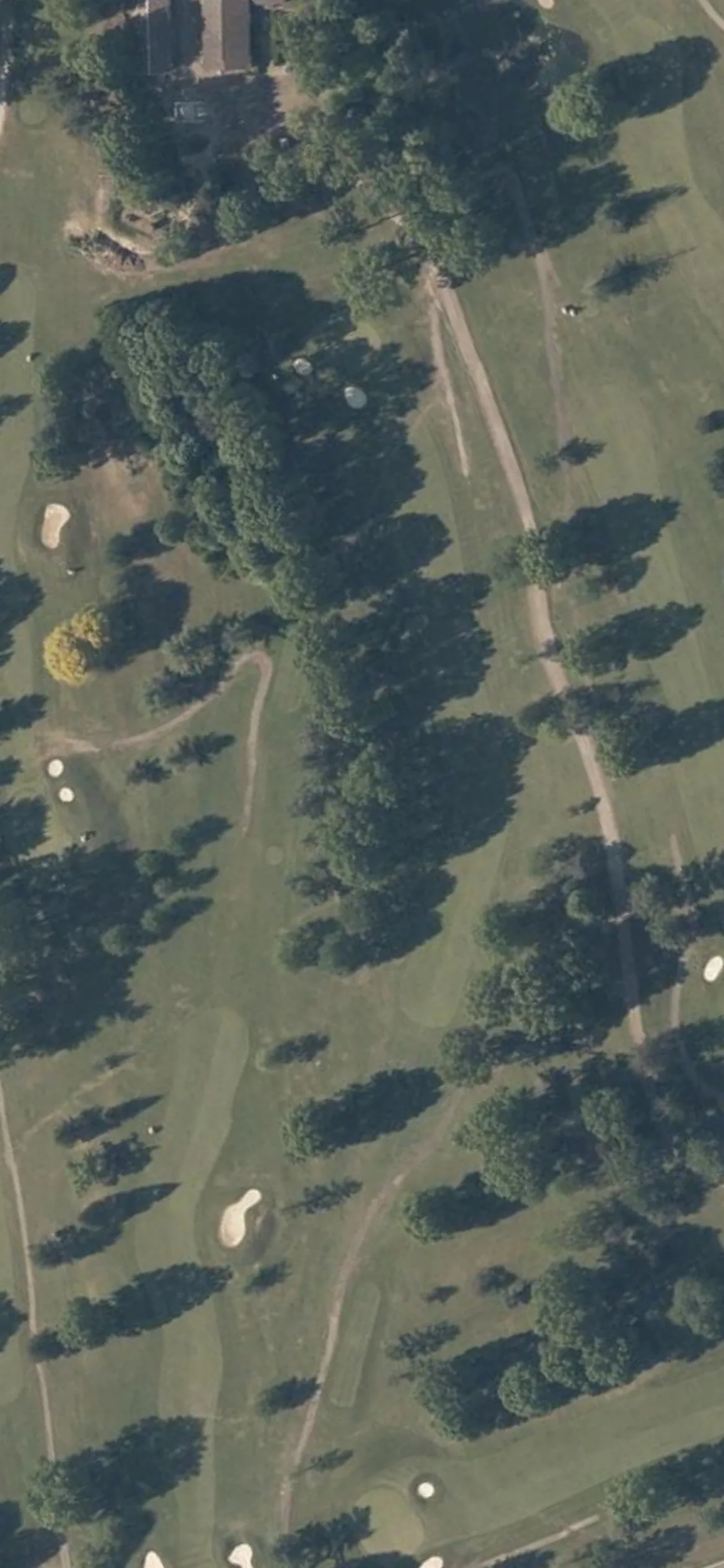Mayfair Country Club hole 7 aerial preview, par 4, 395 yards