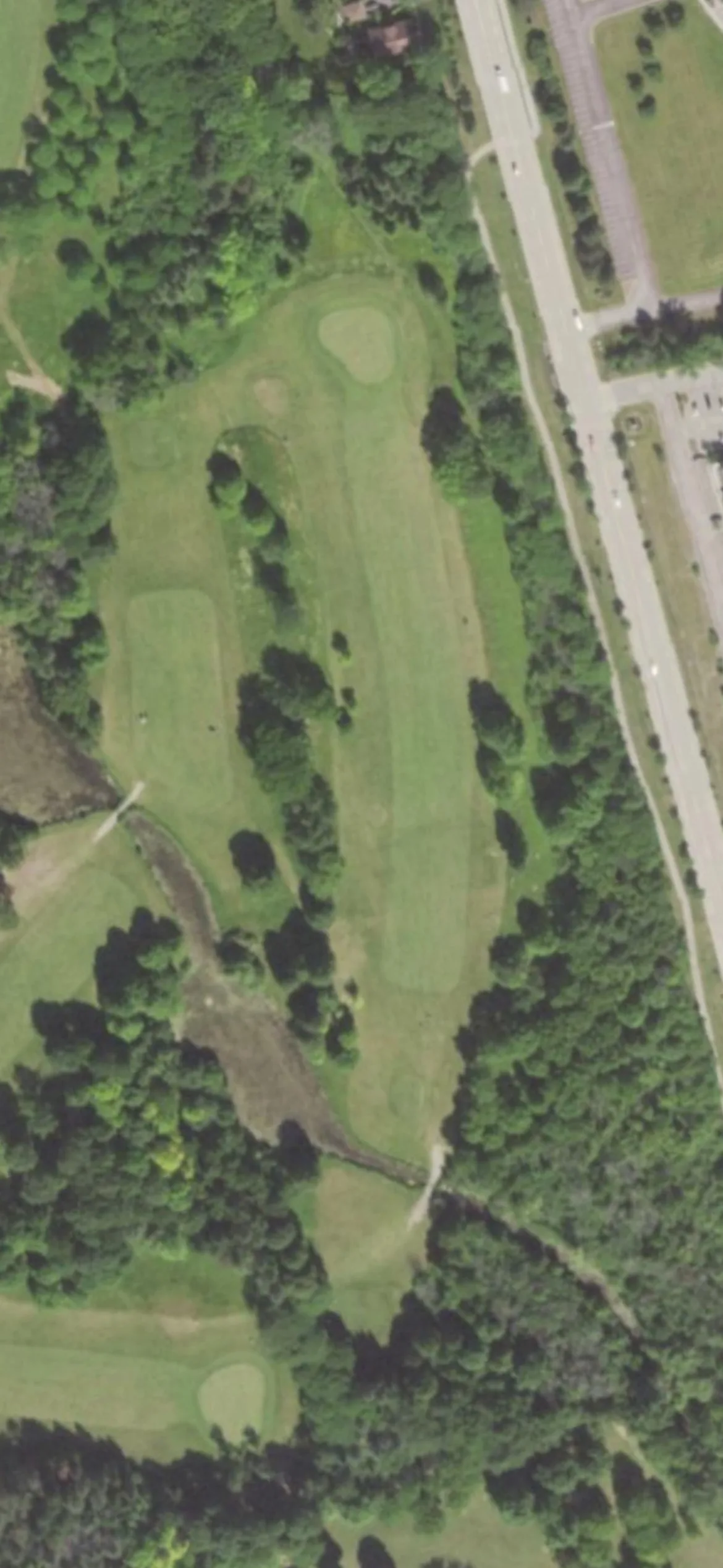 Dretzka Park GC hole 11 aerial preview, par 4, 431 yards