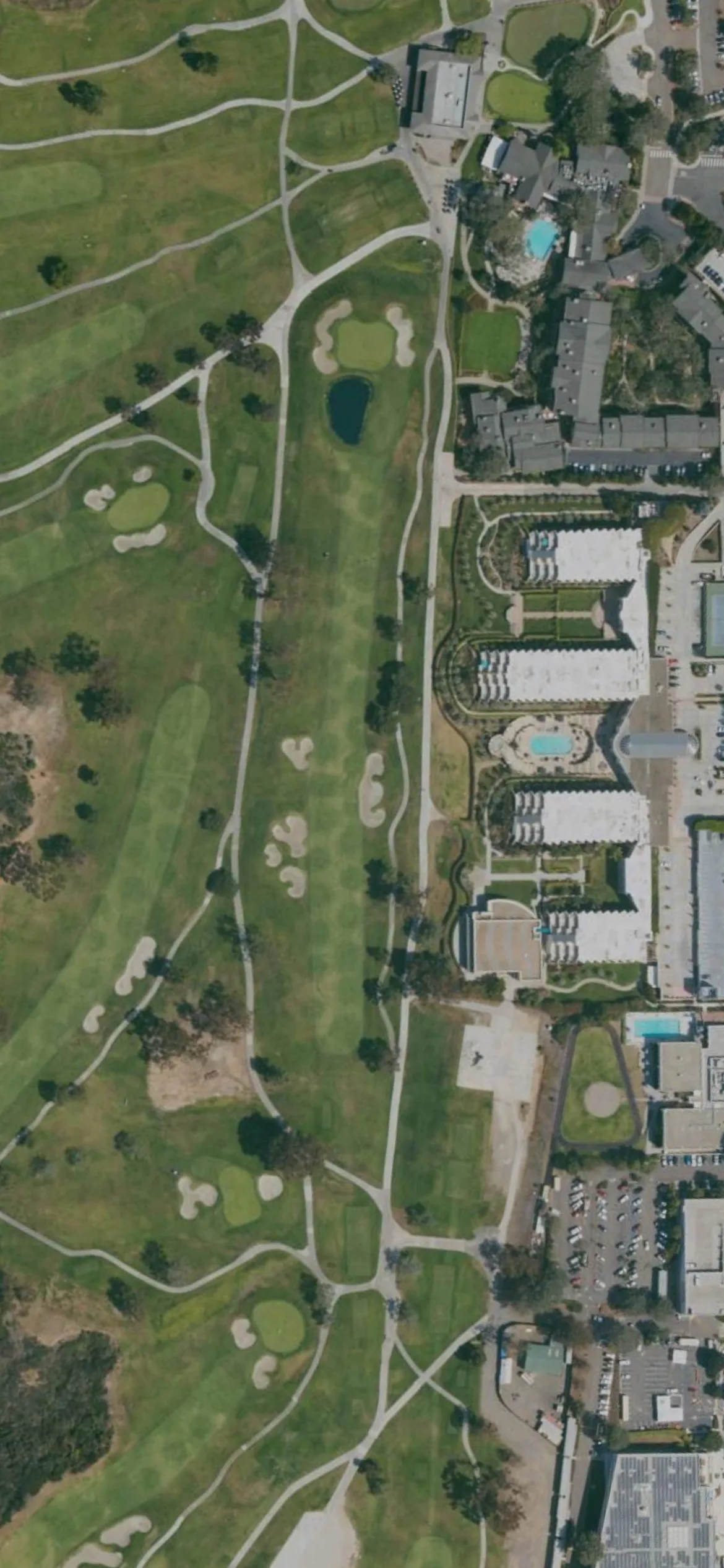 Torrey Pines Municipal Golf Course - South hole 18 aerial preview, par 5, 570 yards