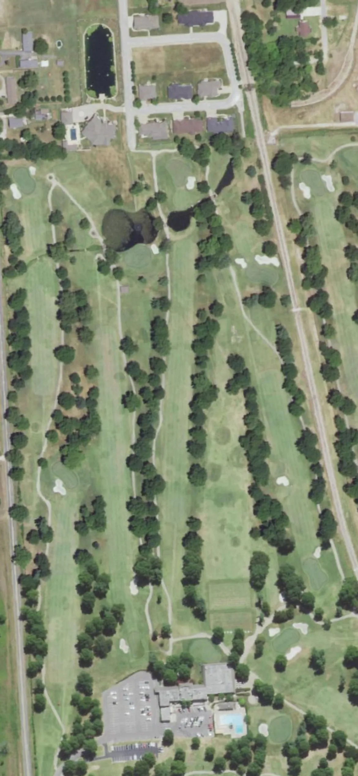 Twin Hills Golf & Country Club hole 7 aerial preview, par 5, 598 yards
