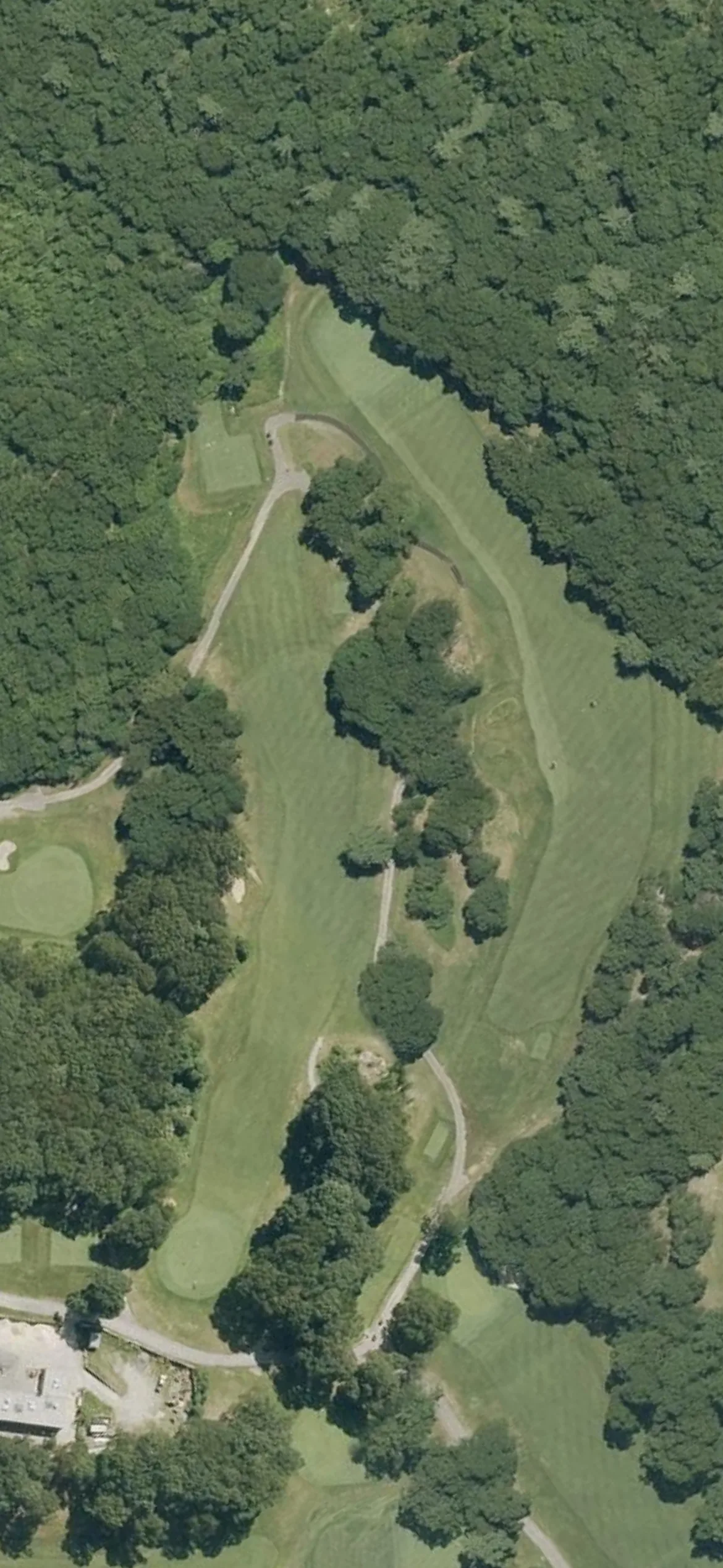 George Wright Municipal Golf Course hole 10 aerial preview, par 4, 462 yards
