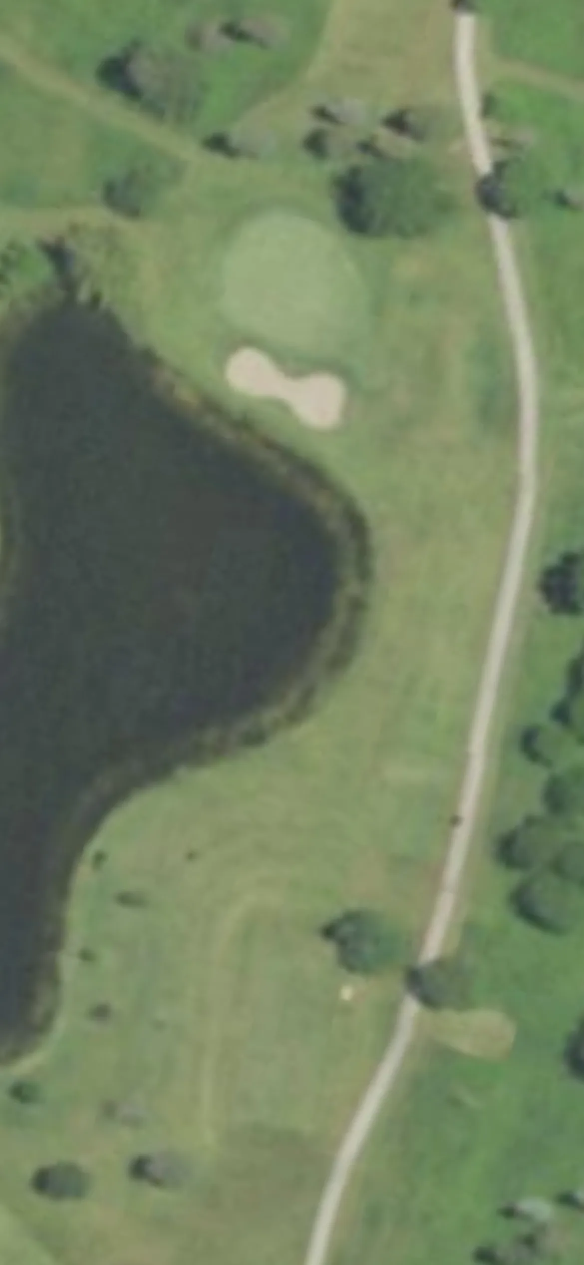 Oakwood Park Golf Course hole 17 aerial preview, par 3, 170 yards