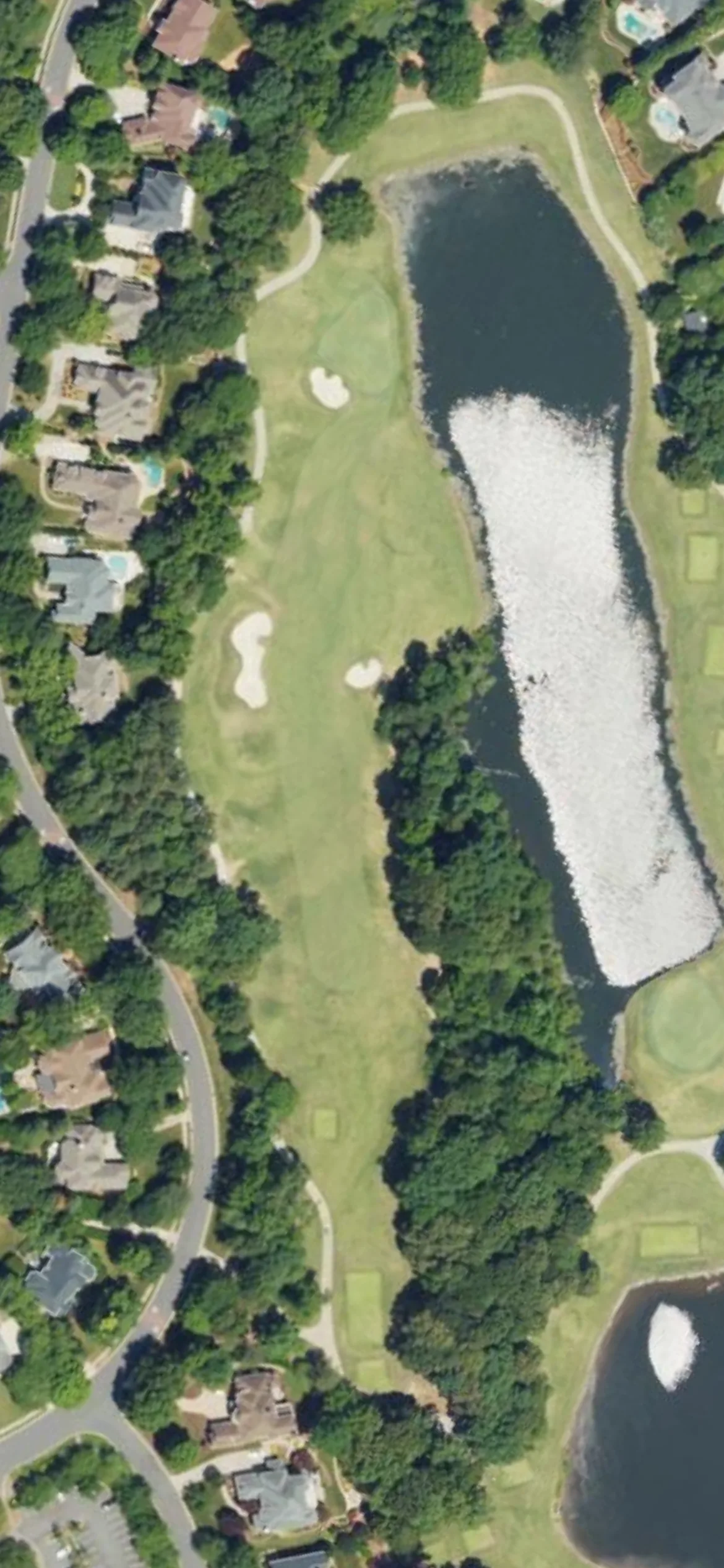 Ballantyne CC hole 2 aerial preview, par 4, 363 yards