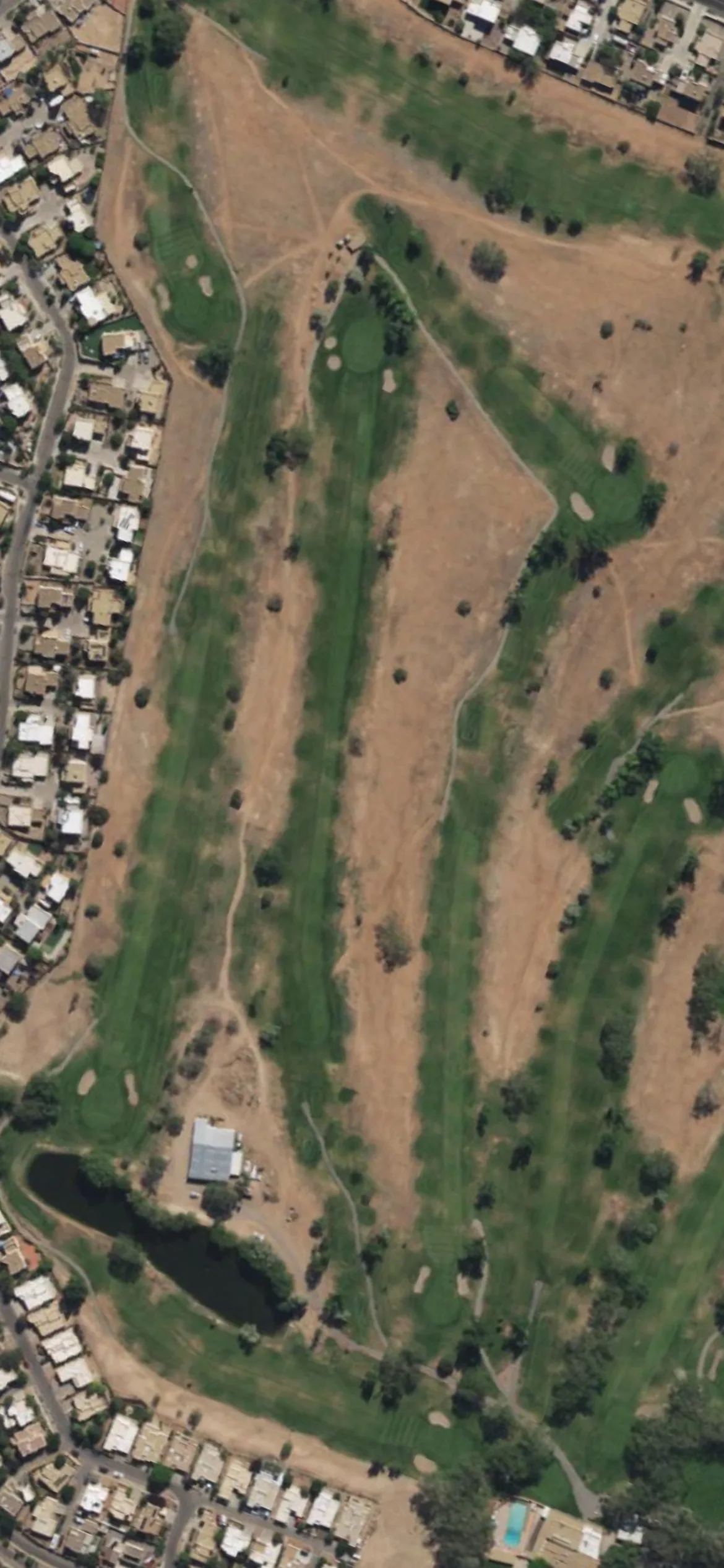Santa Fe CC hole 7 aerial preview, par 5, 578 yards