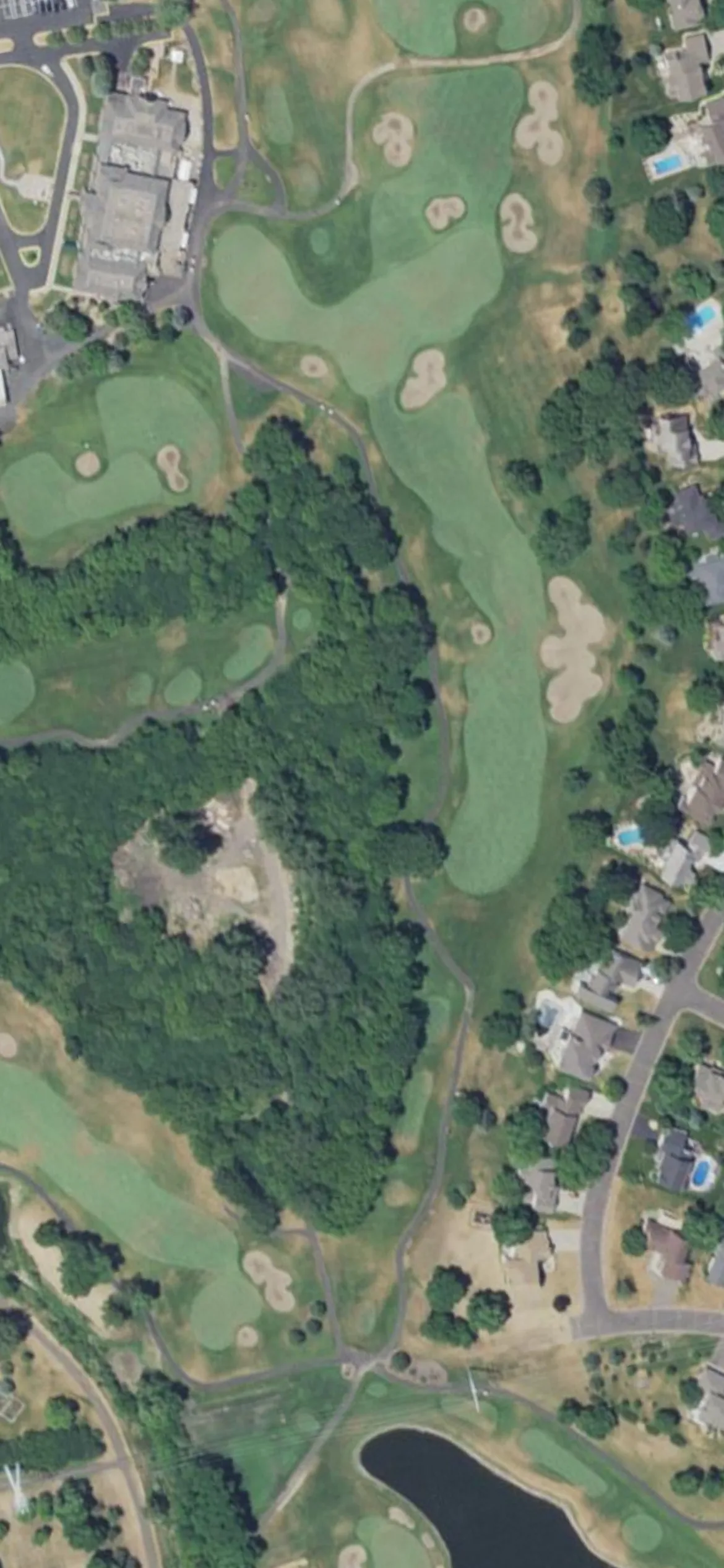 Edinburgh USA hole 18 aerial preview, par 4, 454 yards