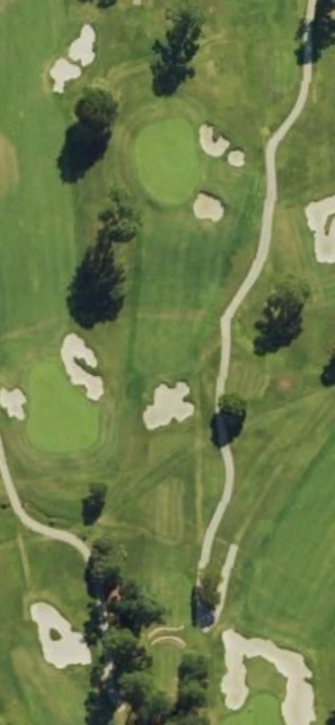 Raleigh CC hole 14 aerial preview, par 3, 223 yards