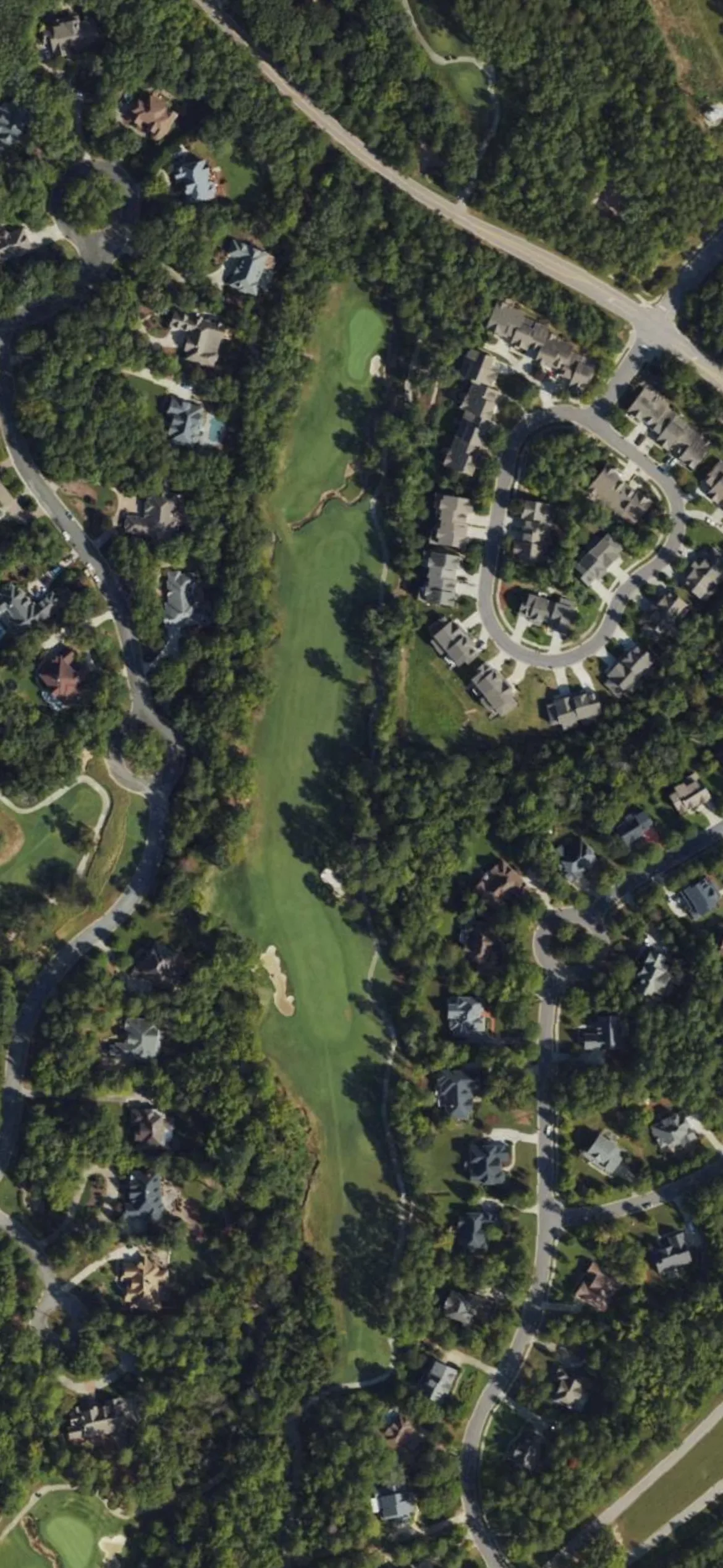 Treyburn CC hole 4 aerial preview, par 5, 569 yards