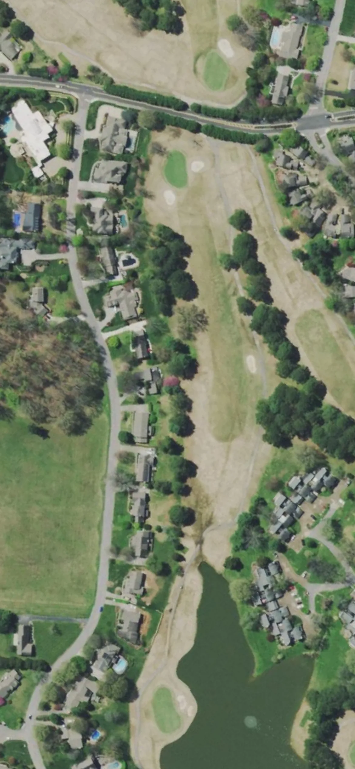 Fox Den Country Club hole 17 aerial preview, par 4, 458 yards