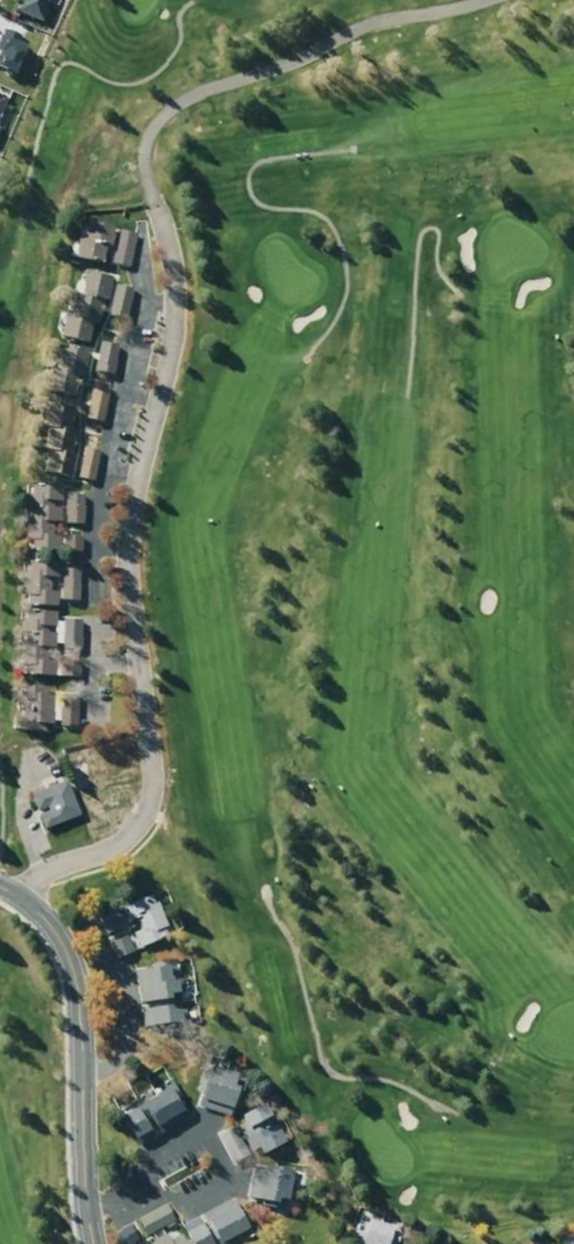 Glenmoor GC hole 8 aerial preview, par 4, 430 yards