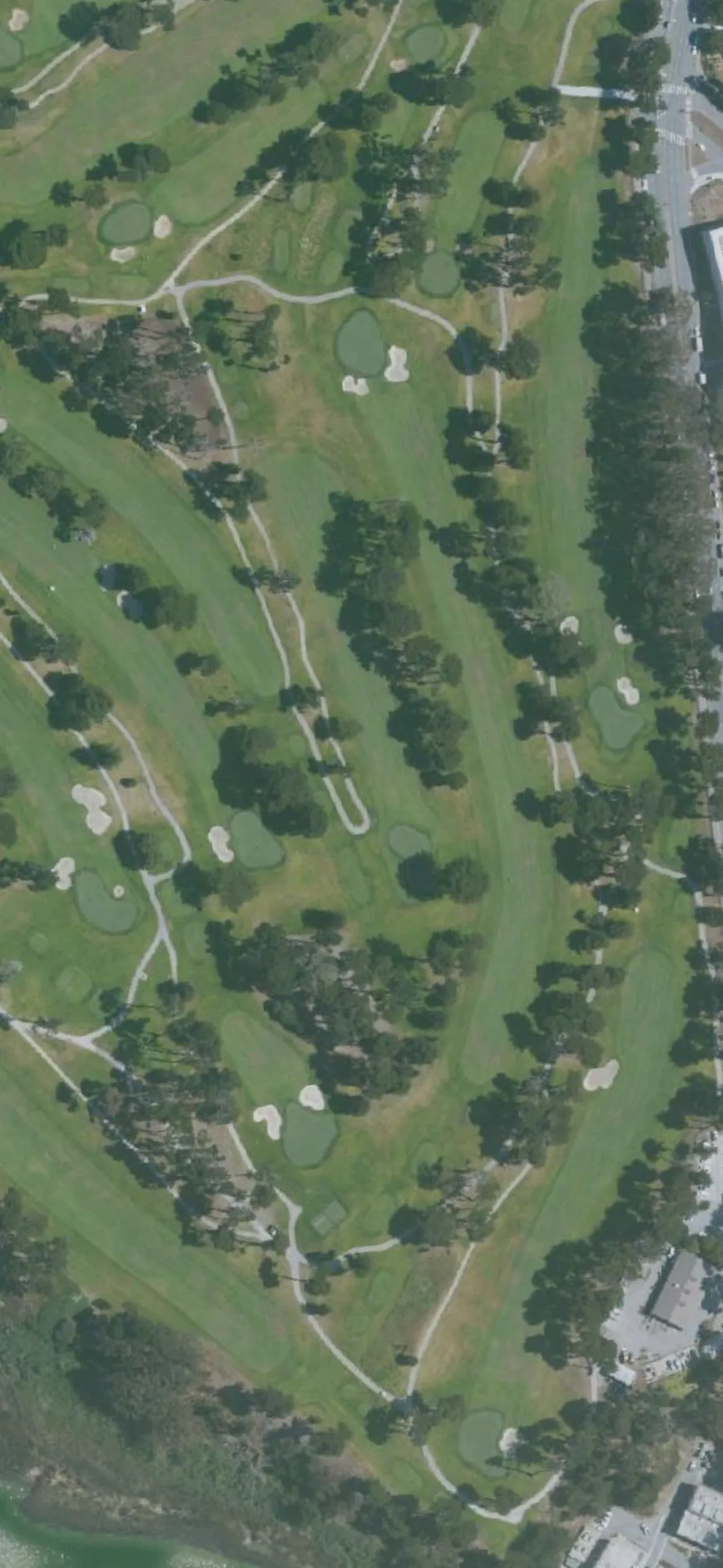 TPC Harding Park GC hole 4 aerial preview, par 5, 607 yards