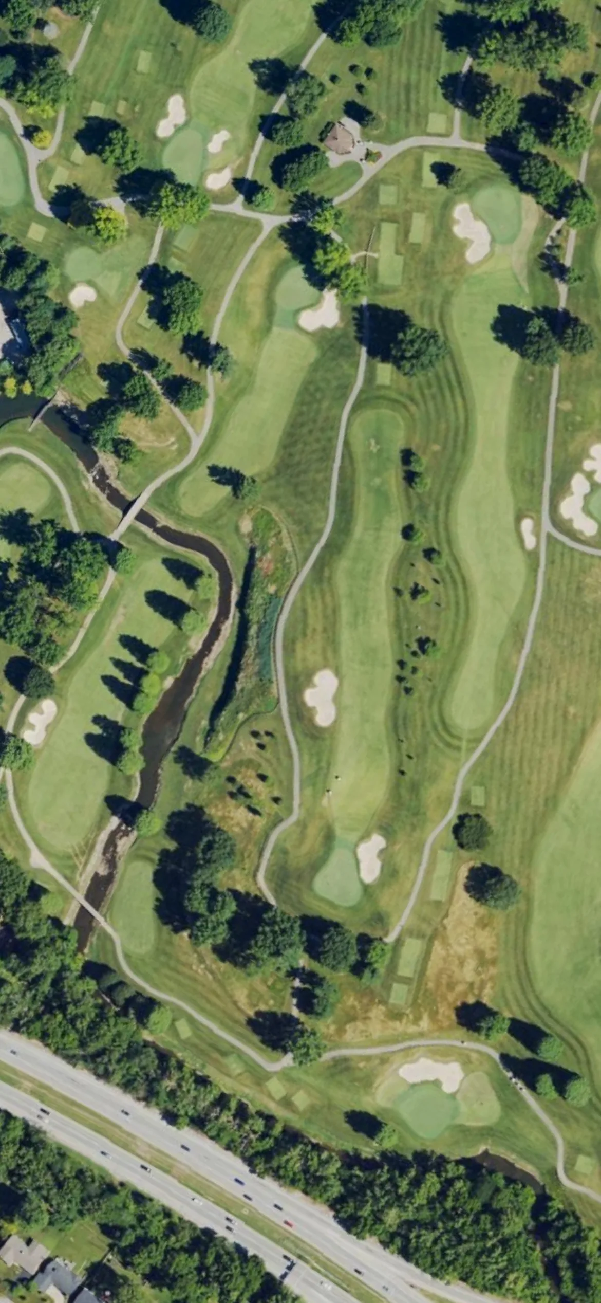 Big Spring Country Club hole 7 aerial preview, par 5, 538 yards