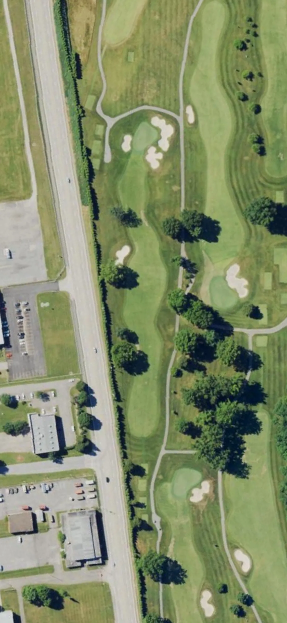 Big Spring Country Club hole 4 aerial preview, par 4, 413 yards