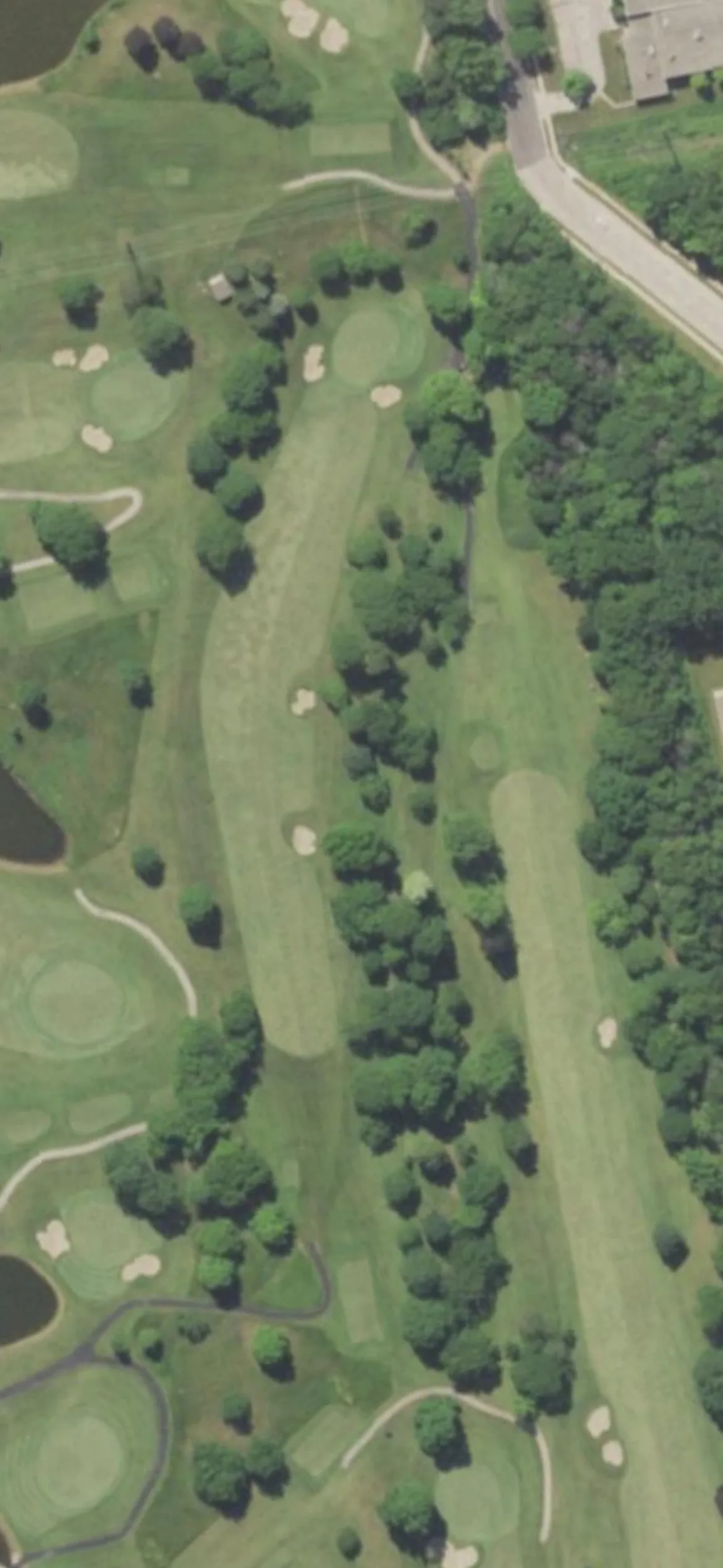 The Wisconsin Country Club hole 12 aerial preview, par 4, 400 yards