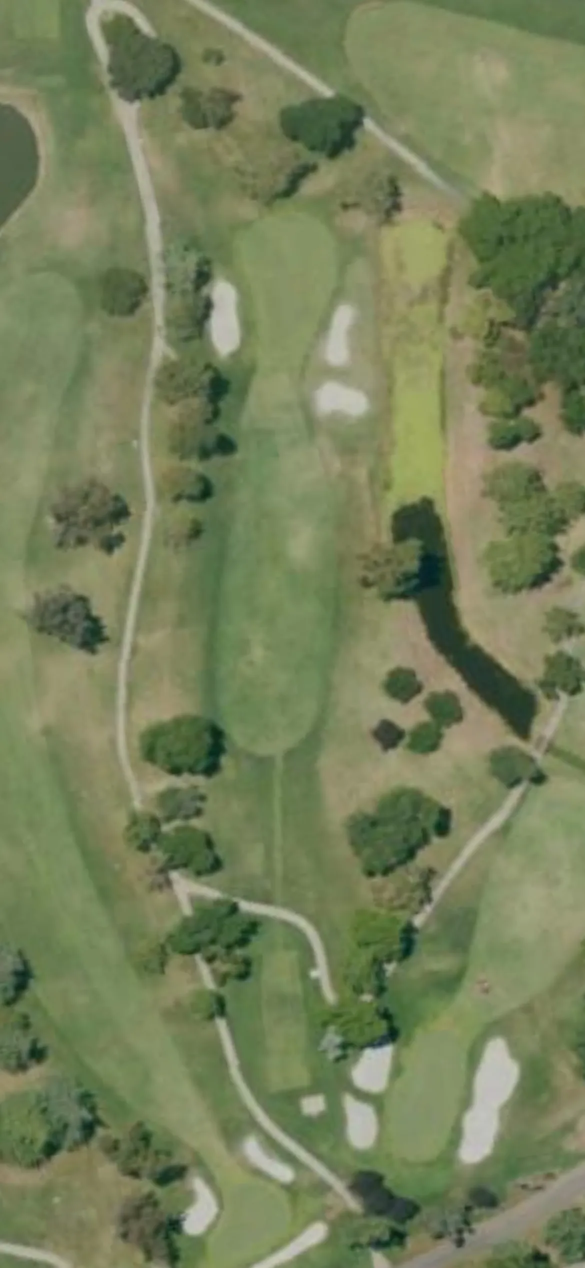 Stockton GCC hole 11 aerial preview, par 3, 210 yards