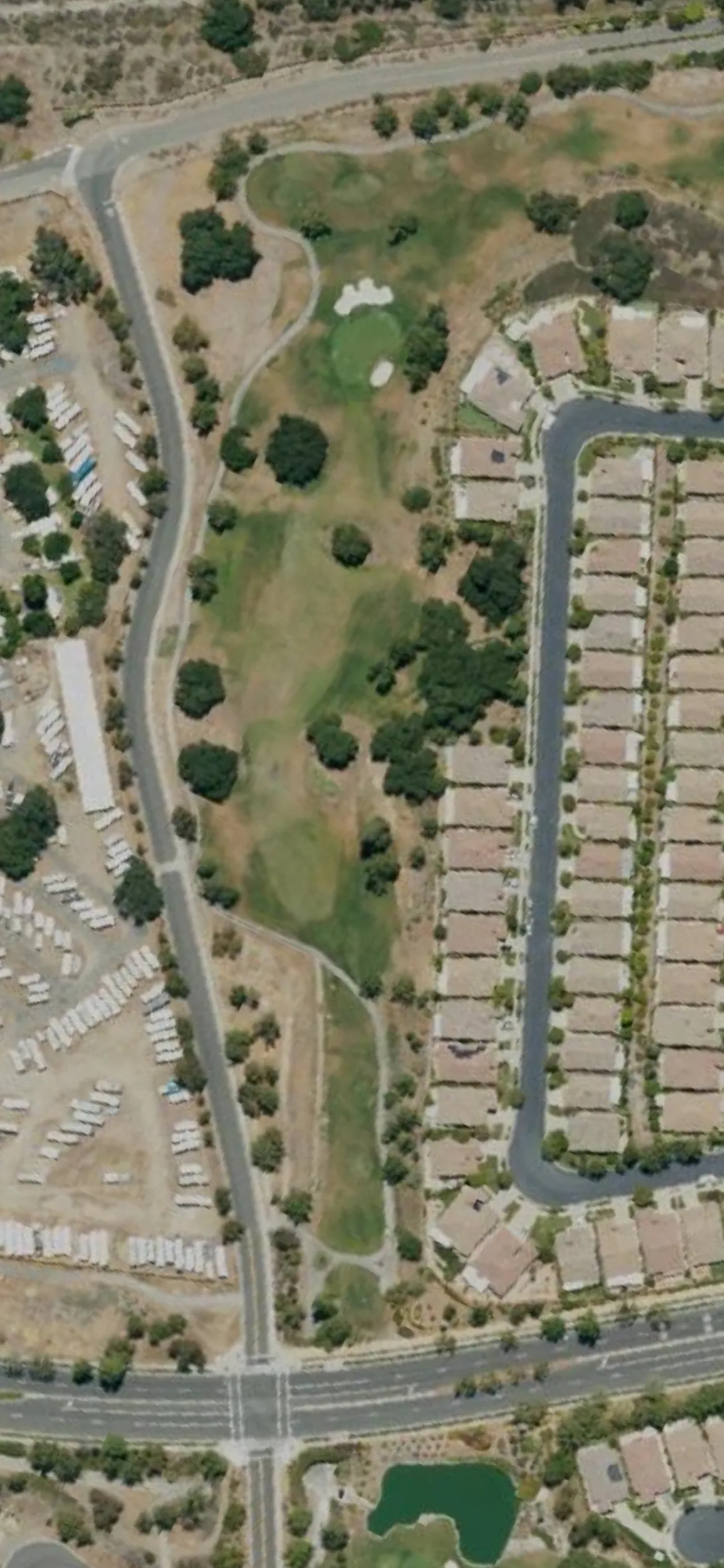 Glen Ivy Golf Club hole 6 aerial preview, par 4, 385 yards