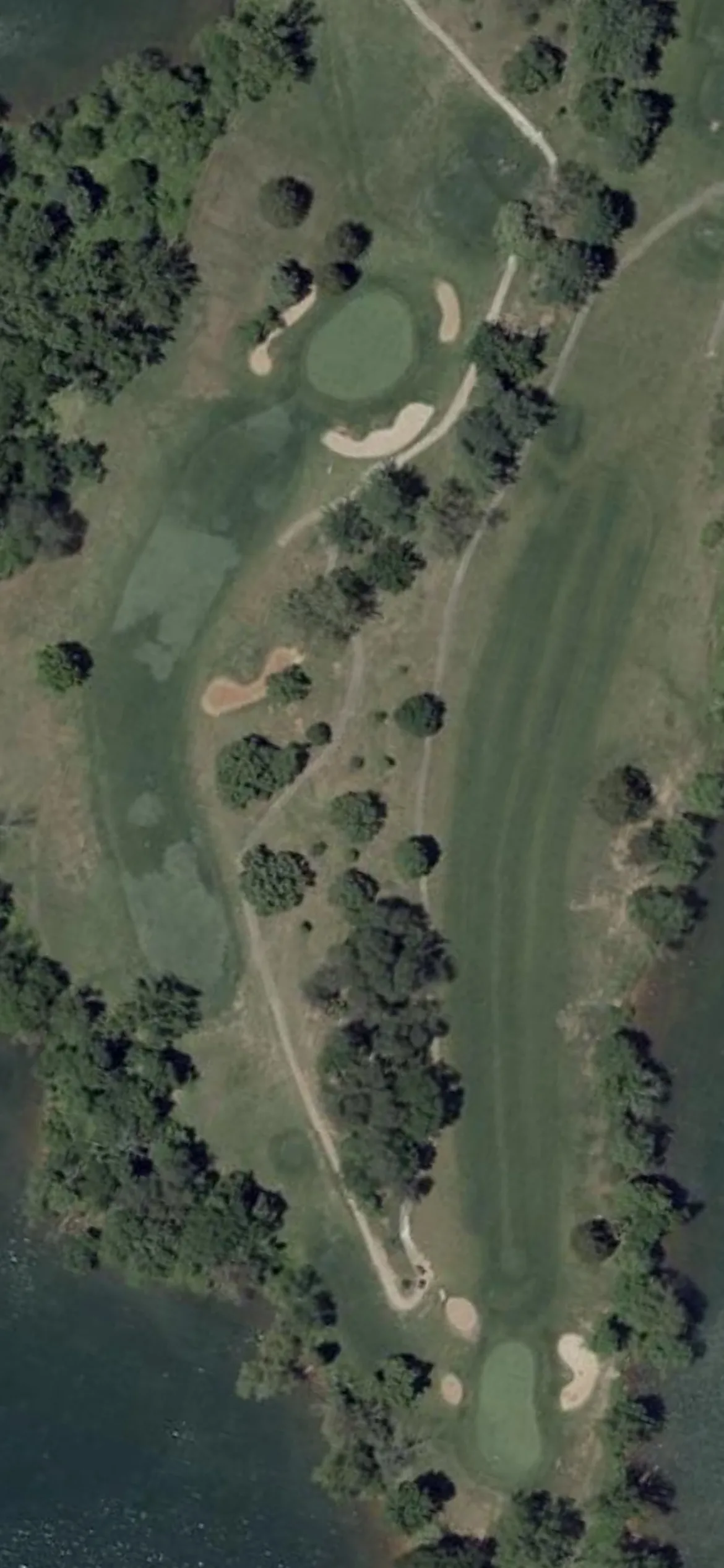 Pine Ridge Golf Course hole 16 aerial preview, par 4, 320 yards