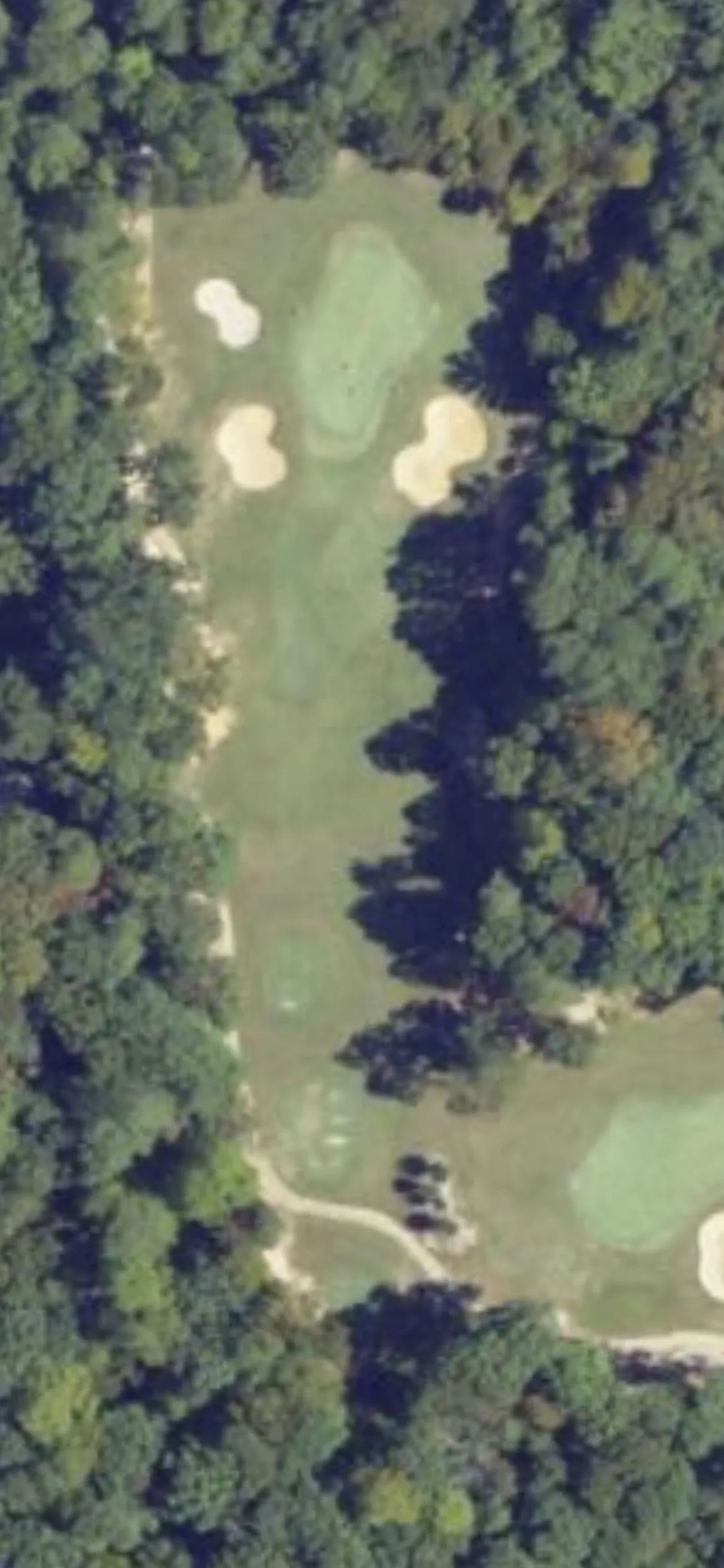 Kiskiack Golf Club hole 2 aerial preview, par 3, 199 yards
