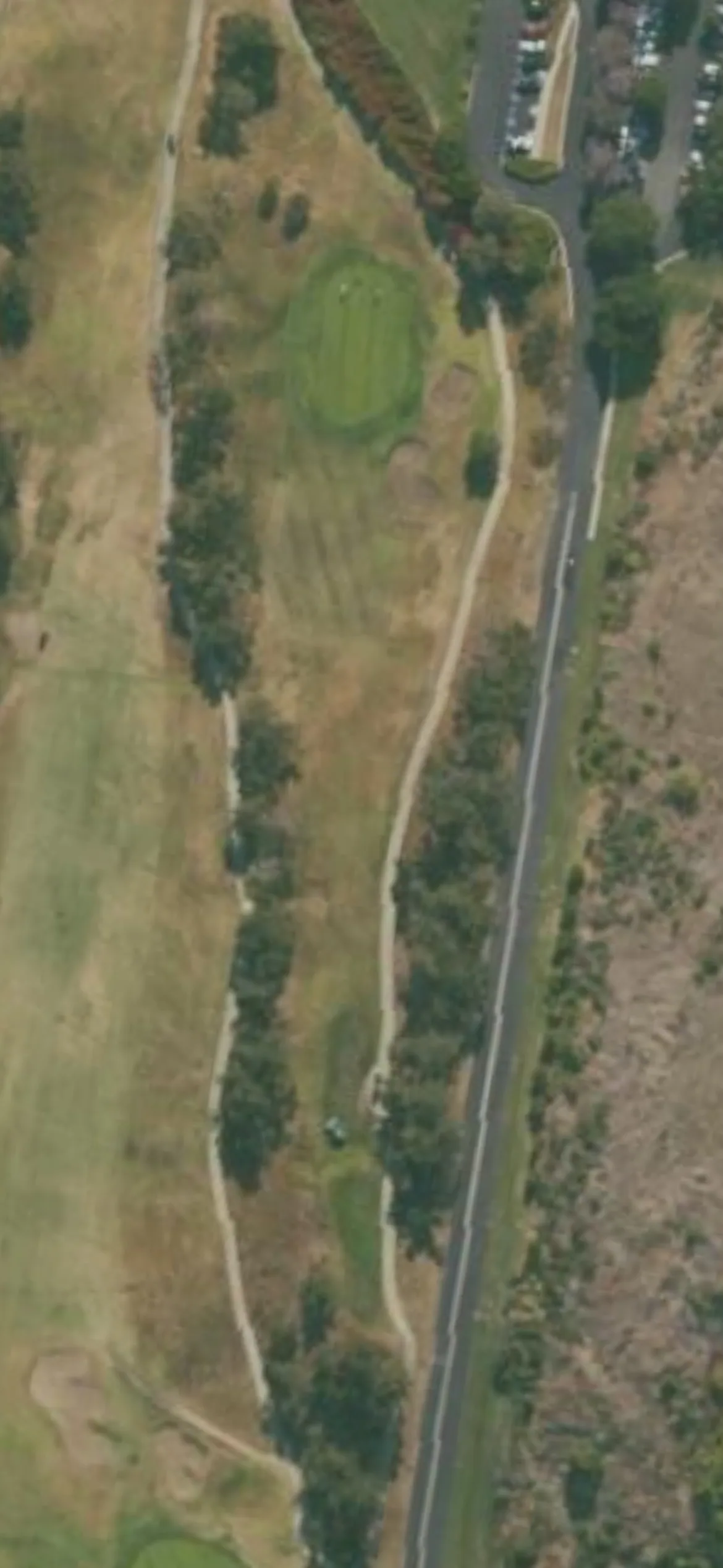 Glen Annie Golf Club hole 9 aerial preview, par 3, 207 yards