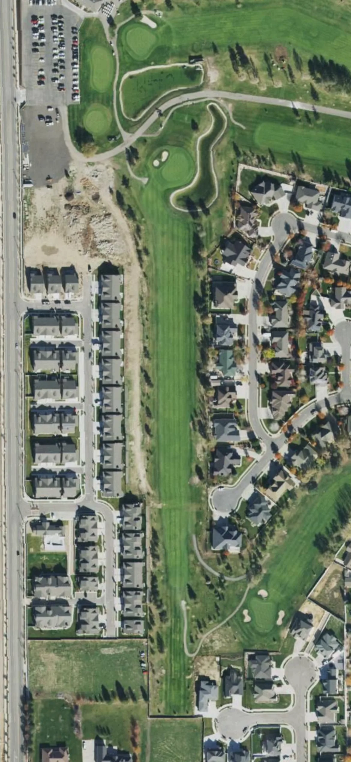 Glenmoor GC hole 18 aerial preview, par 5, 530 yards