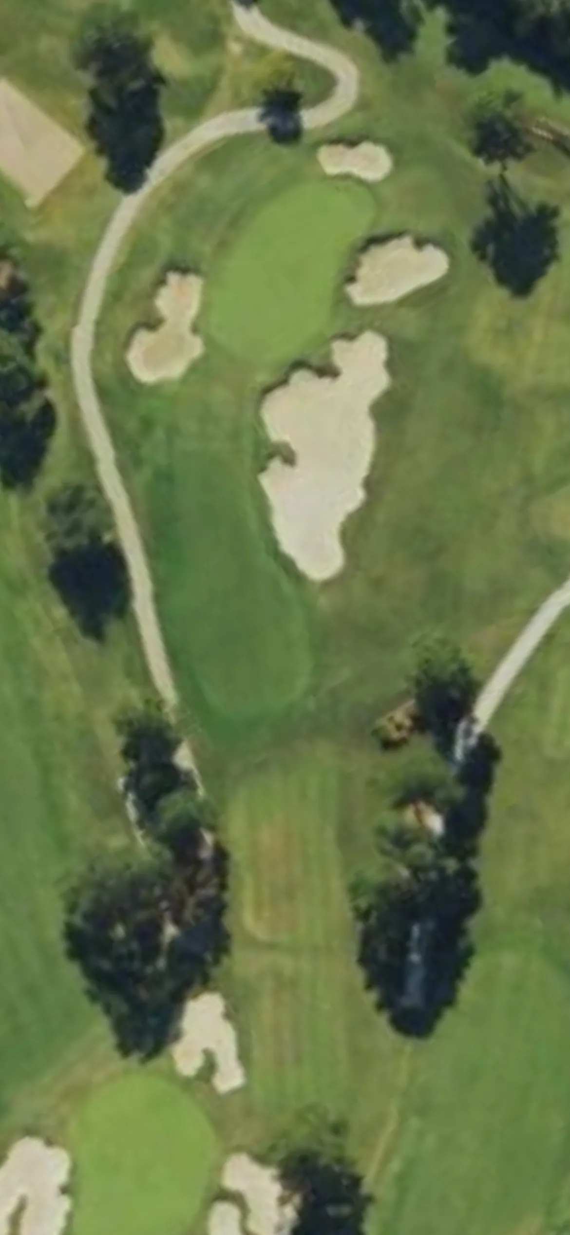 Raleigh CC hole 17 aerial preview, par 3, 153 yards