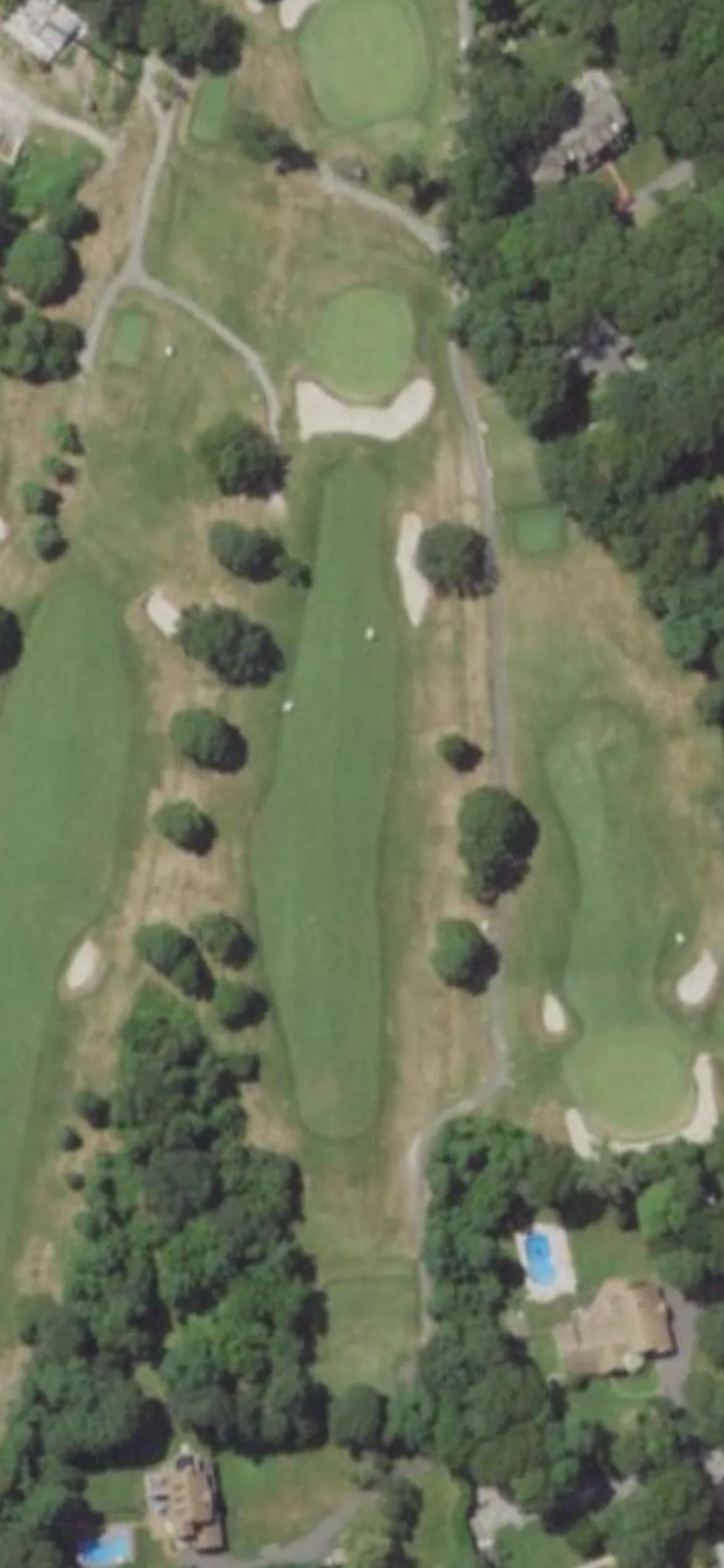Bellport Golf Club hole 5 aerial preview, par 4, 270 yards