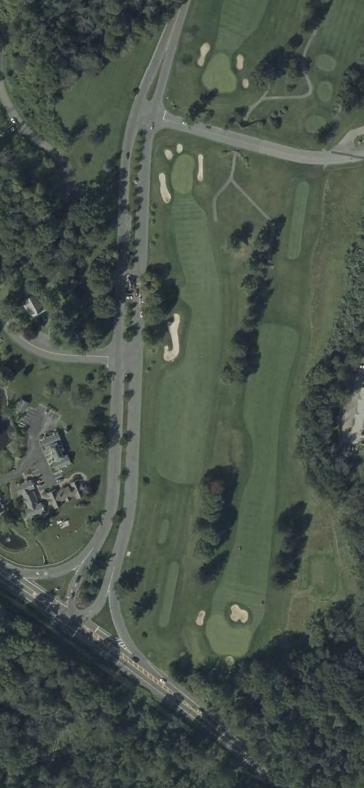Panther Valley Country Club hole 17 aerial preview, par 4, 413 yards