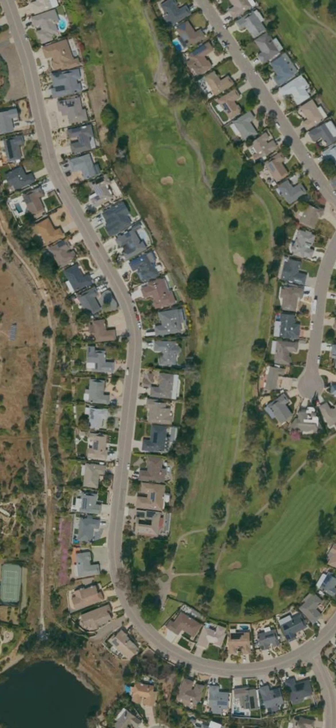 The Links at Lakehouse hole 4 aerial preview, par 4, 443 yards