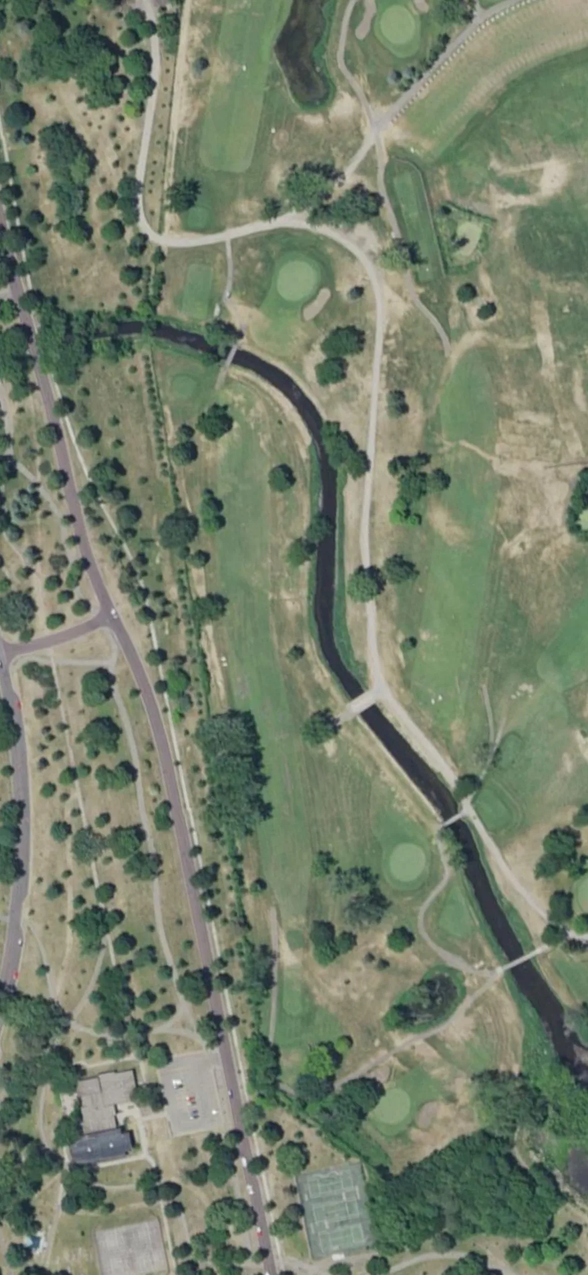 Hiawatha Golf Club hole 13 aerial preview, par 5, 485 yards