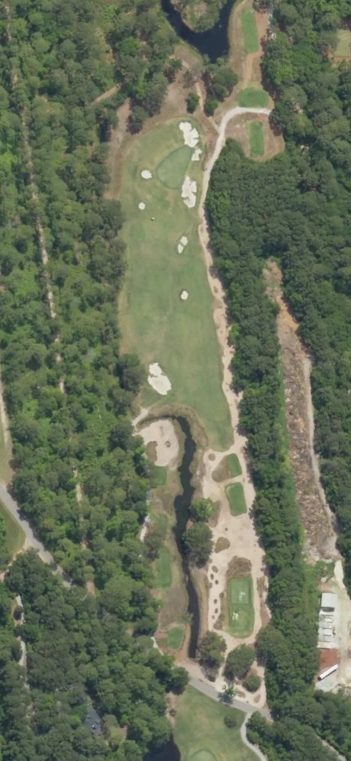 Old Tabby Links hole 11 aerial preview, par 4, 400 yards