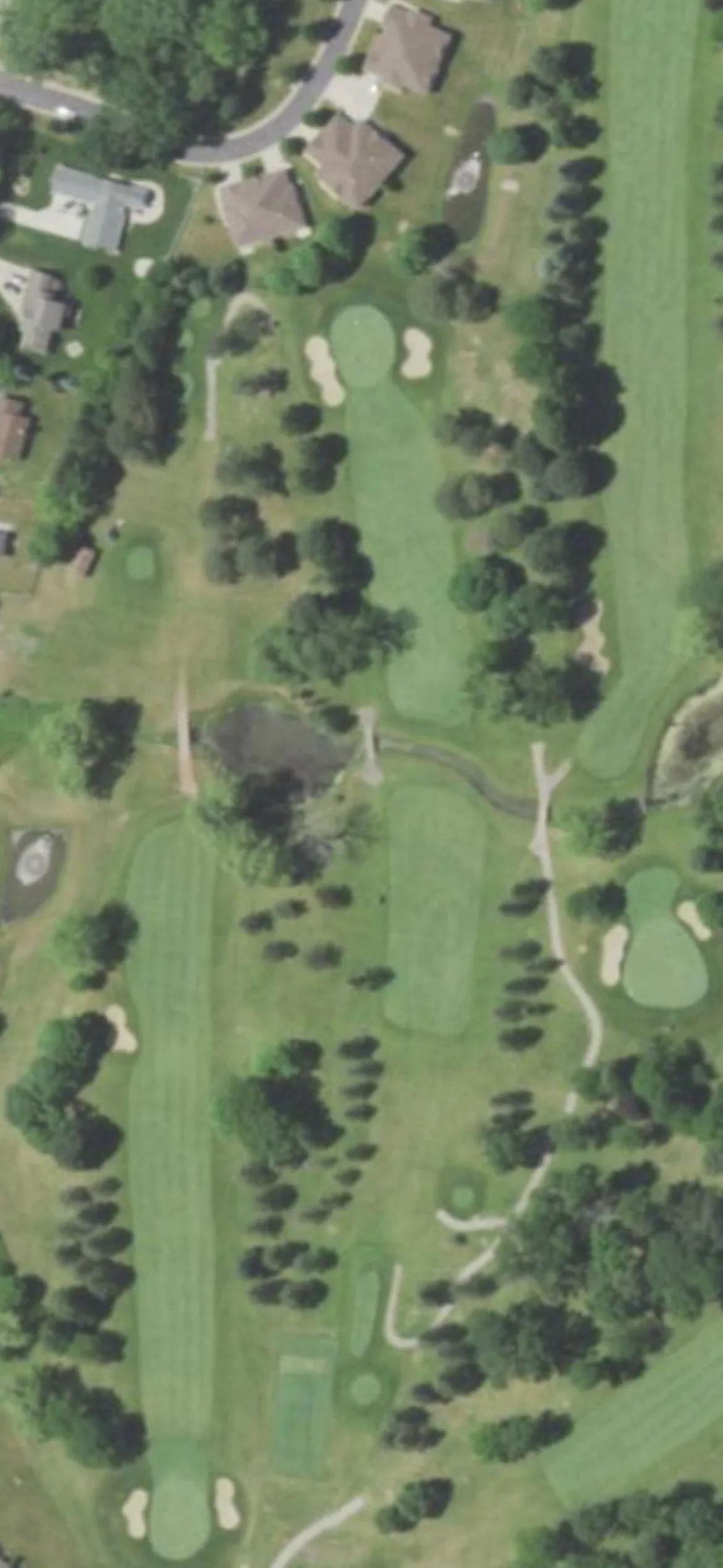 Meadowbrook Country Club hole 14 aerial preview, par 4, 360 yards