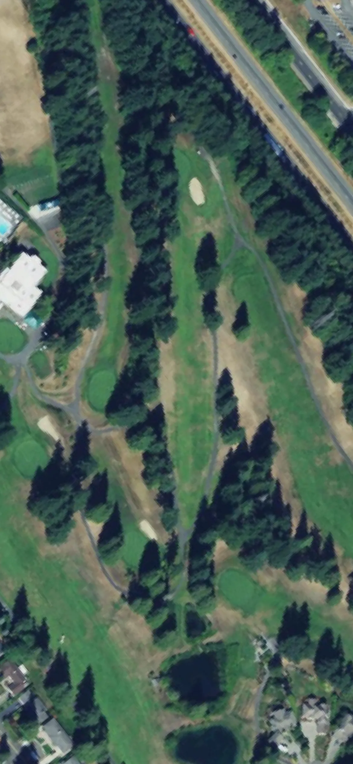 Kitsap Golf & Country Club hole 2 aerial preview, par 4, 427 yards