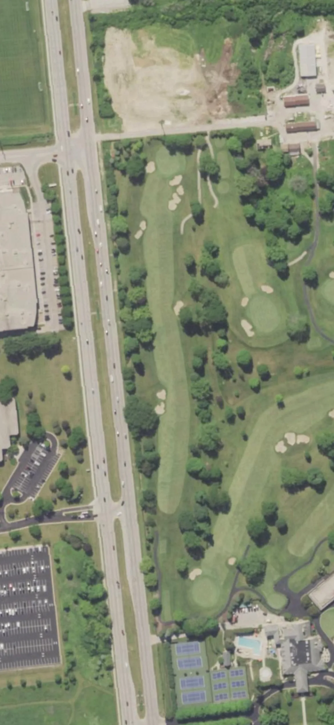 The Wisconsin Country Club hole 3 aerial preview, par 5, 506 yards