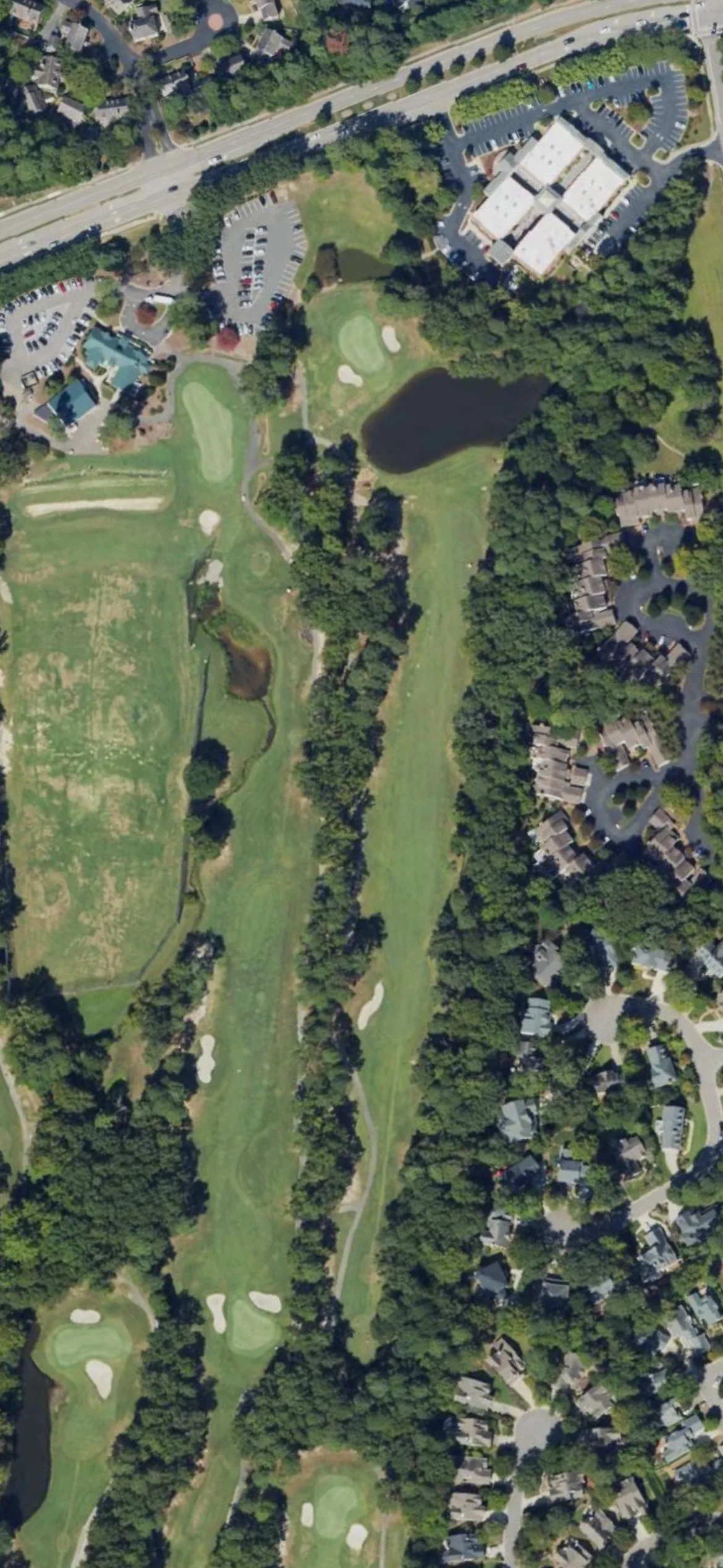 Lochmere GC hole 9 aerial preview, par 5, 549 yards