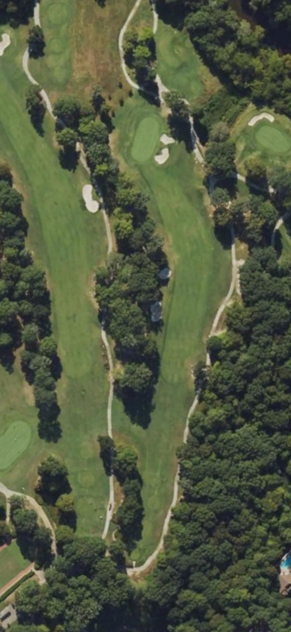Treyburn CC hole 10 aerial preview, par 4, 360 yards