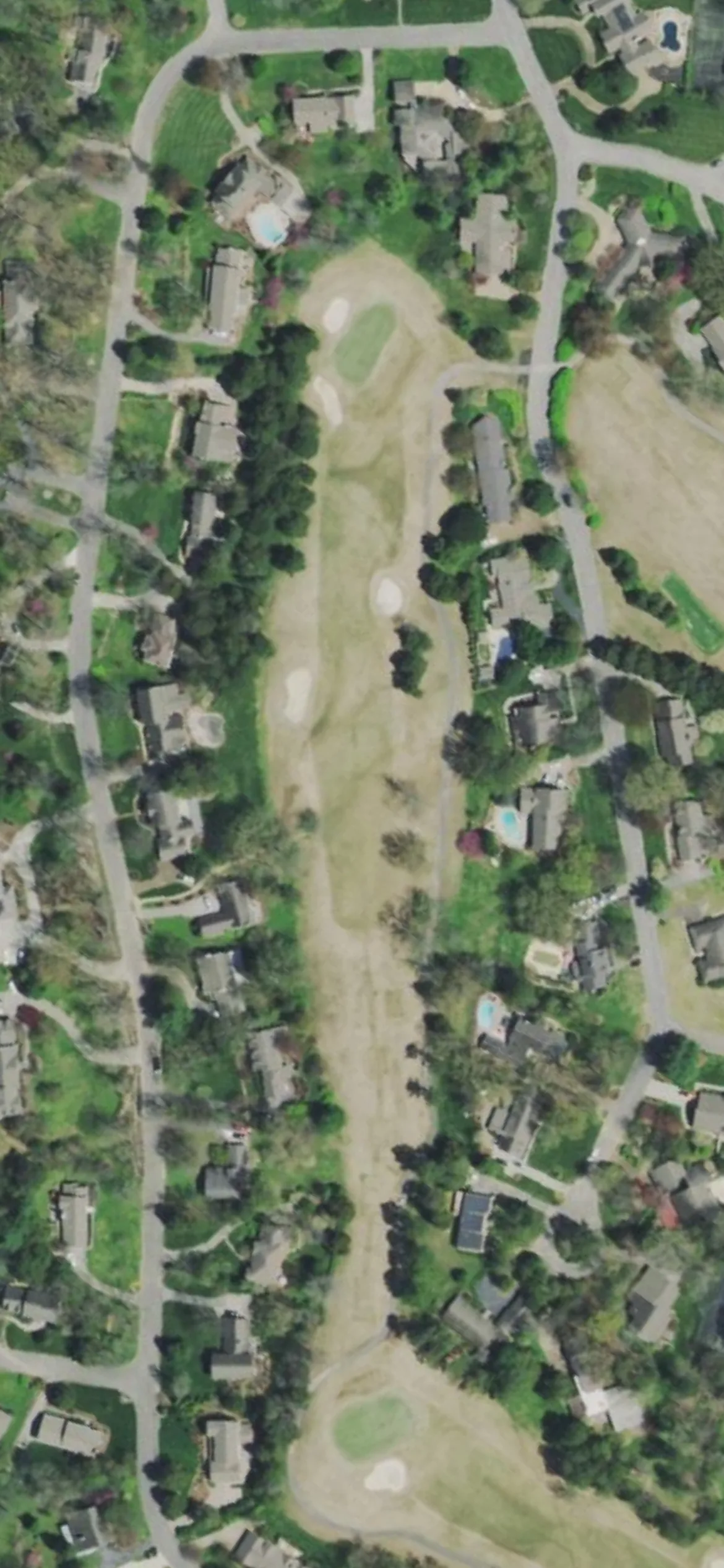 Fox Den Country Club hole 8 aerial preview, par 4, 400 yards