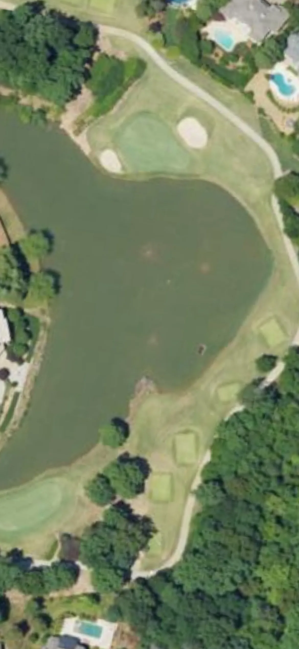 Ballantyne CC hole 12 aerial preview, par 3, 184 yards