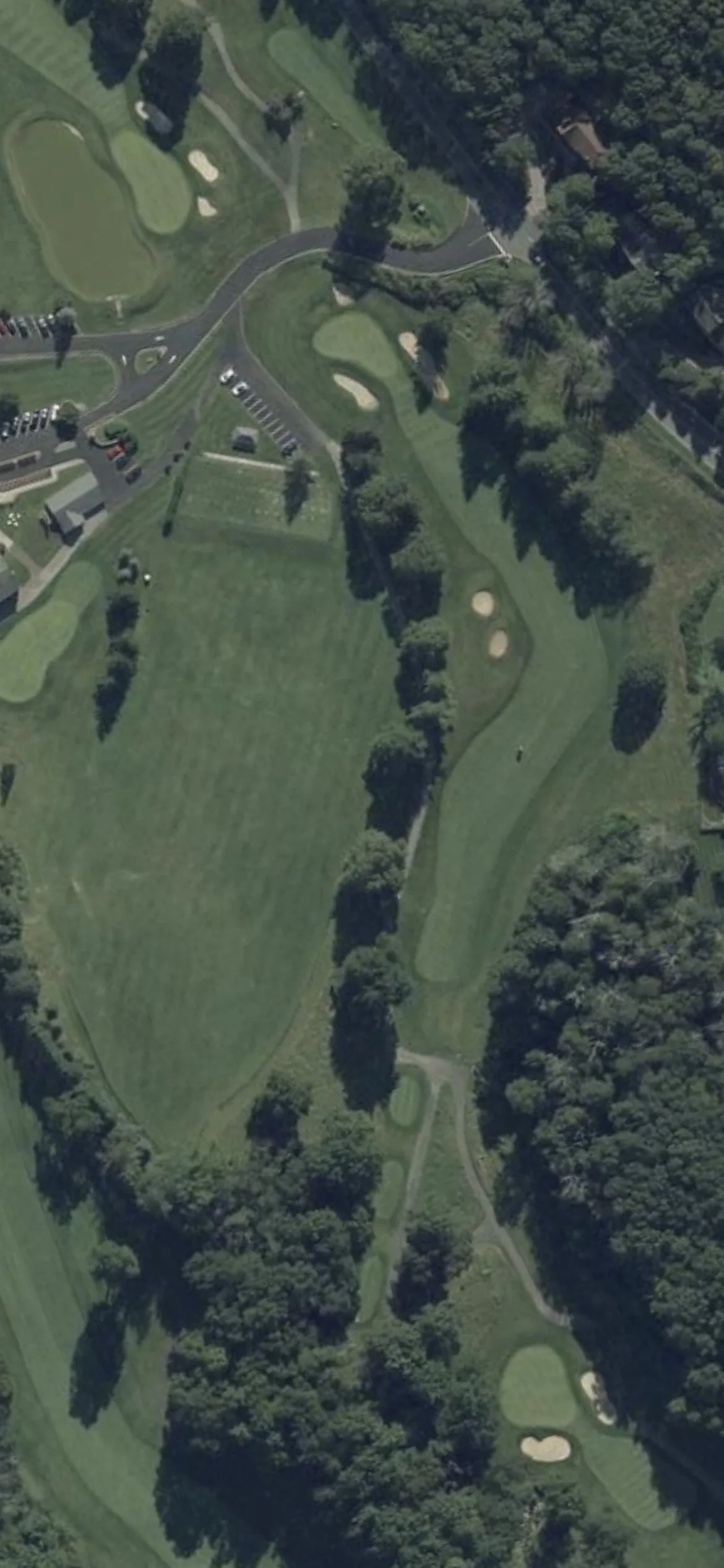 Panther Valley Country Club hole 14 aerial preview, par 4, 370 yards
