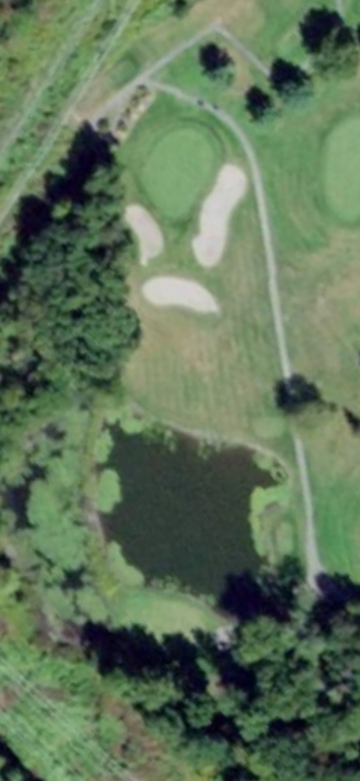 Otterkill Country Club hole 13 aerial preview, par 3, 197 yards