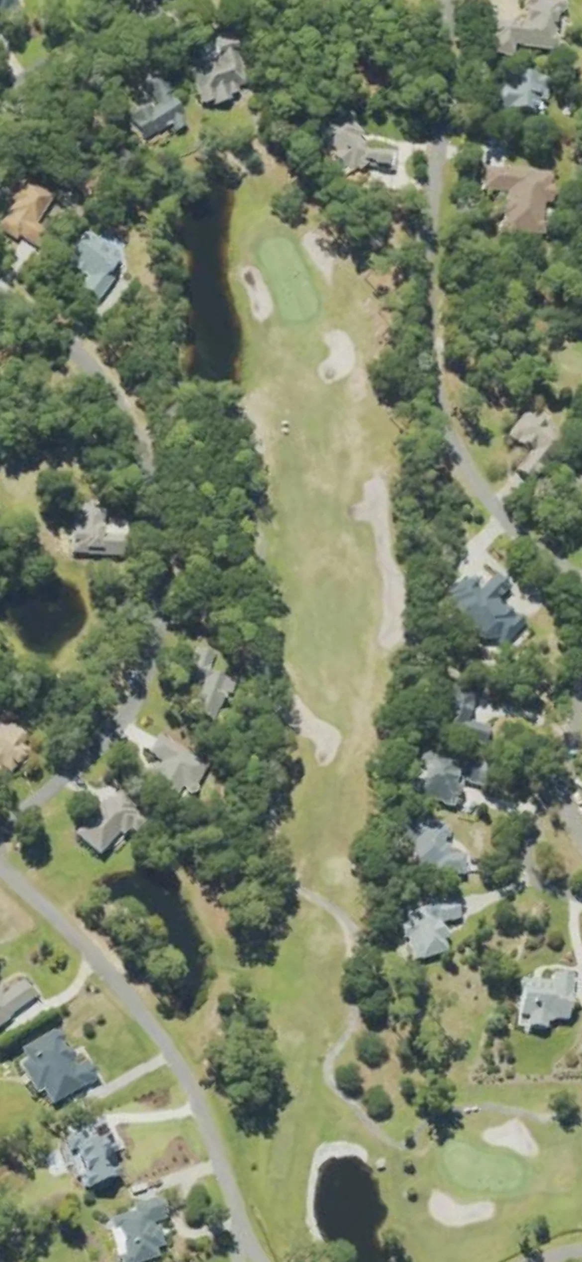 Lockwood Folly CC hole 17 aerial preview, par 4, 373 yards