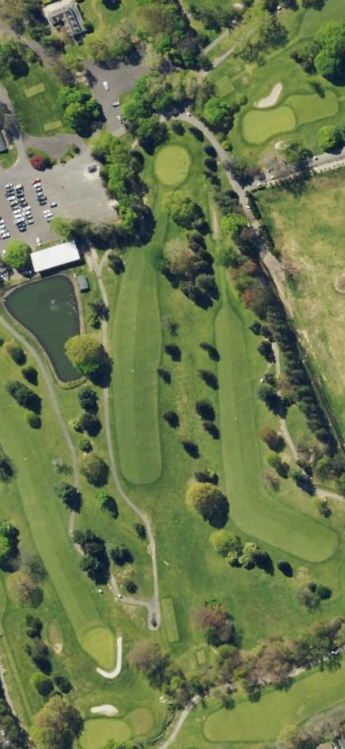 Bensalem Country Club hole 2 aerial preview, par 4, 364 yards