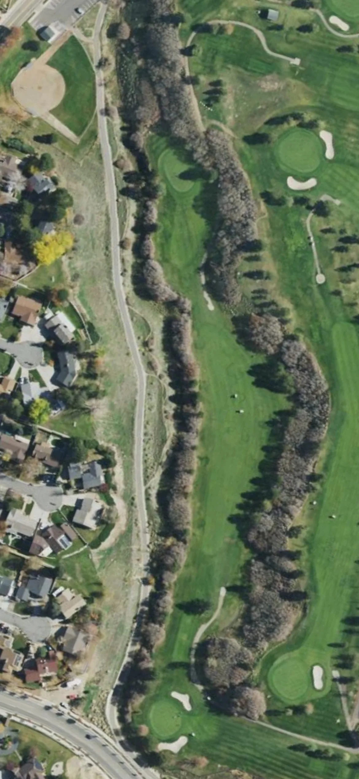 Glenmoor GC hole 4 aerial preview, par 4, 380 yards