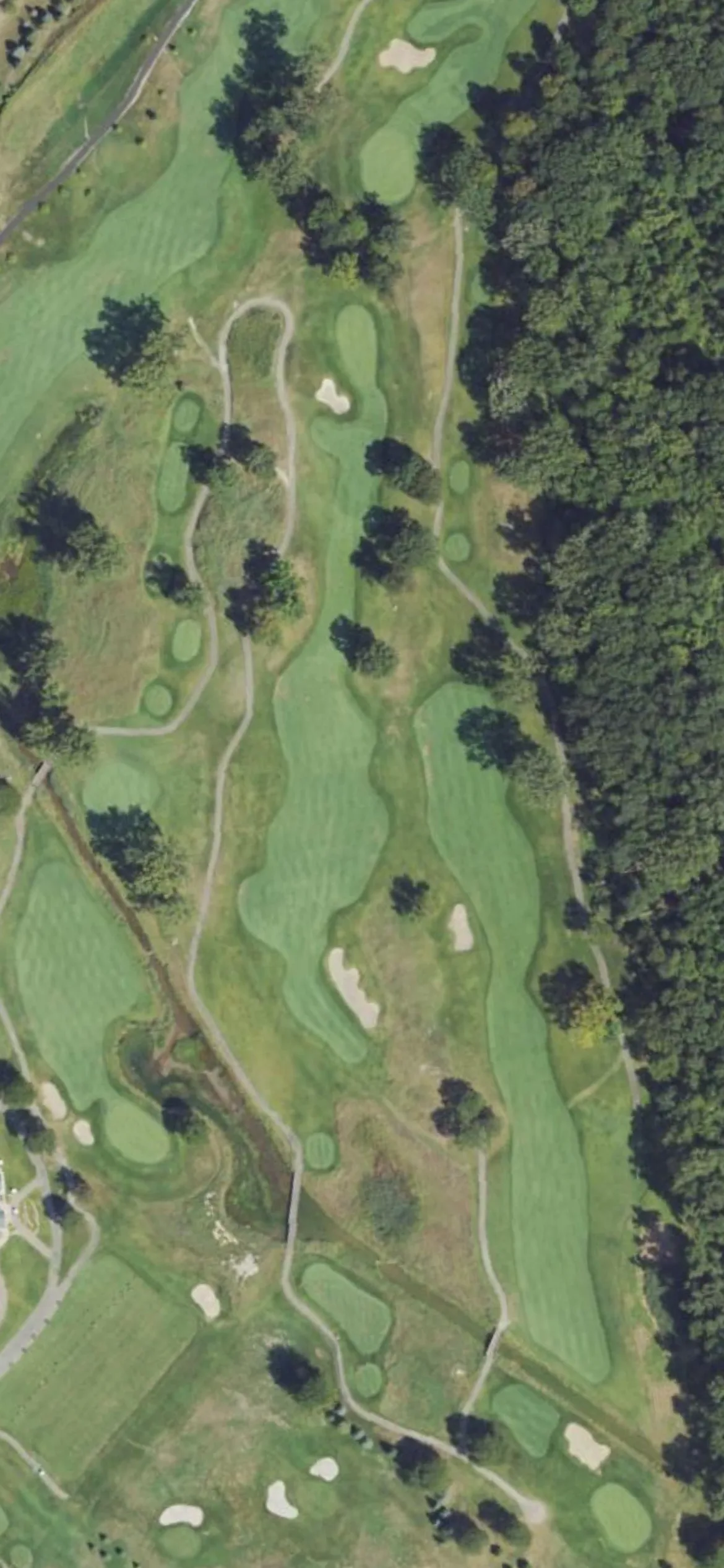 Fieldstone GC hole 17 aerial preview, par 4, 453 yards