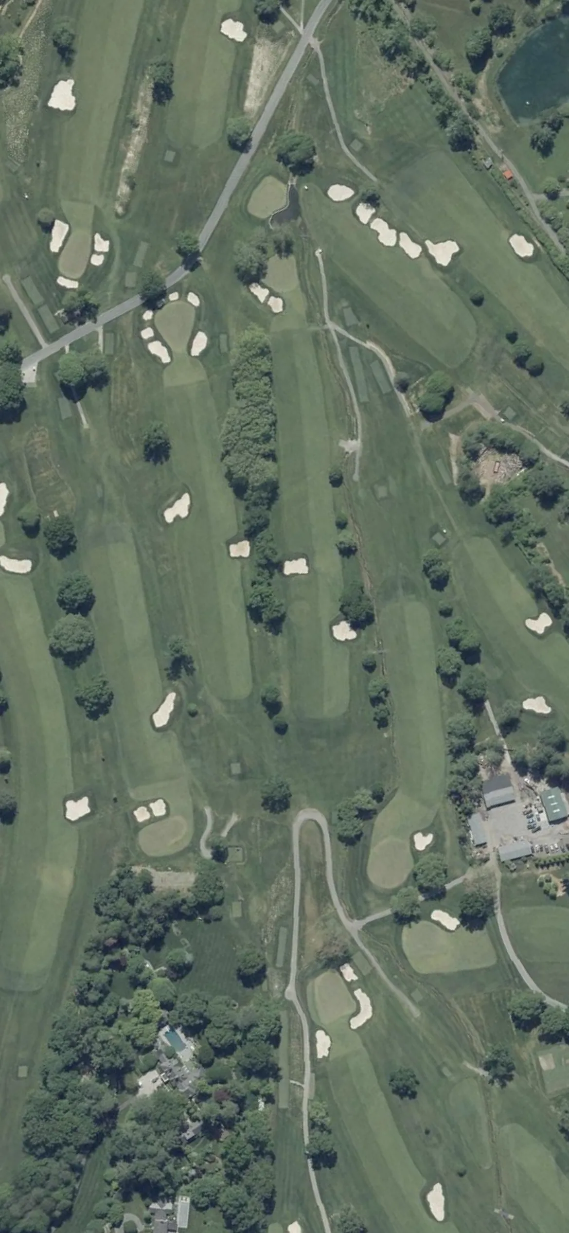 Green Spring Valley Hunt Club hole 16 aerial preview, par 5, 520 yards