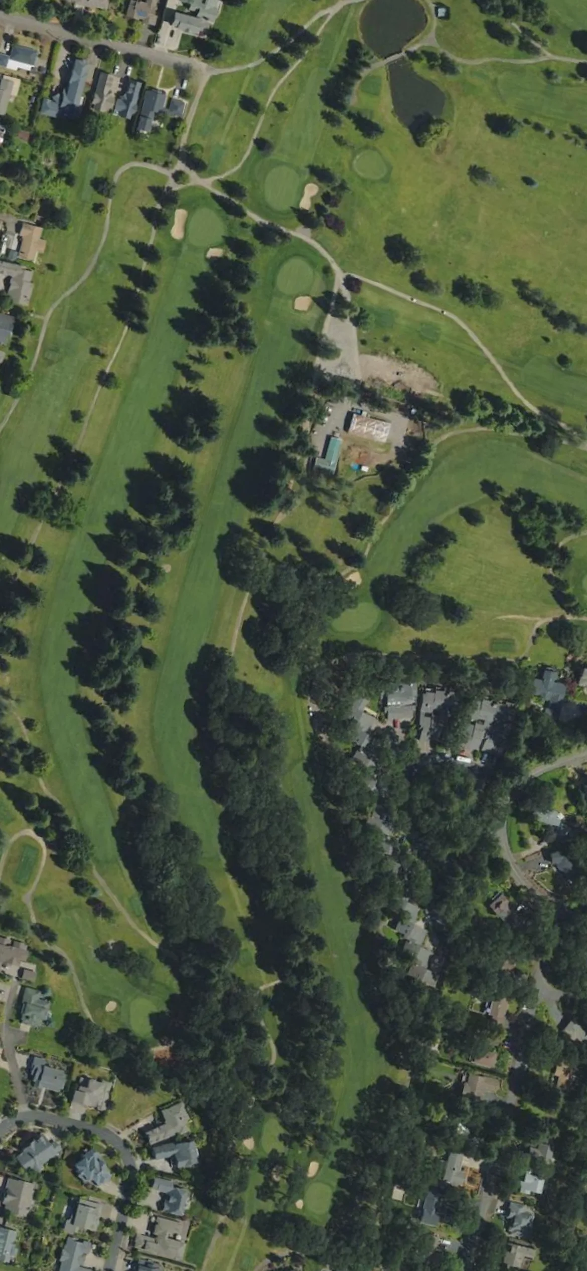 Corvallis Club hole 16 aerial preview, par 5, 582 yards
