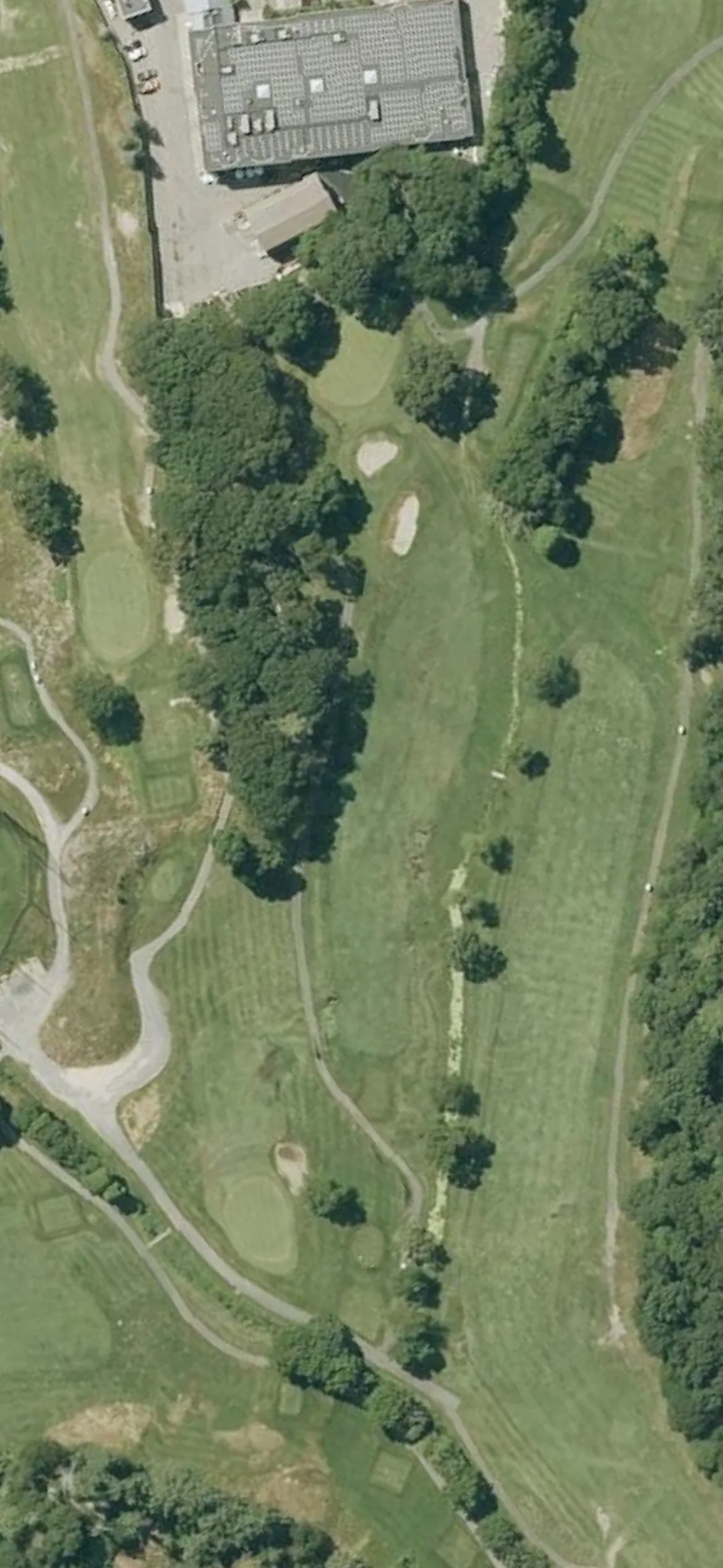 Brookline Golf Course hole 4 aerial preview, par 4, 321 yards