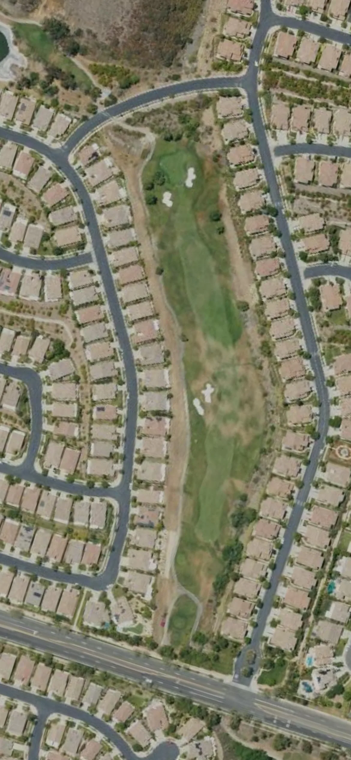 Glen Ivy Golf Club hole 13 aerial preview, par 5, 475 yards