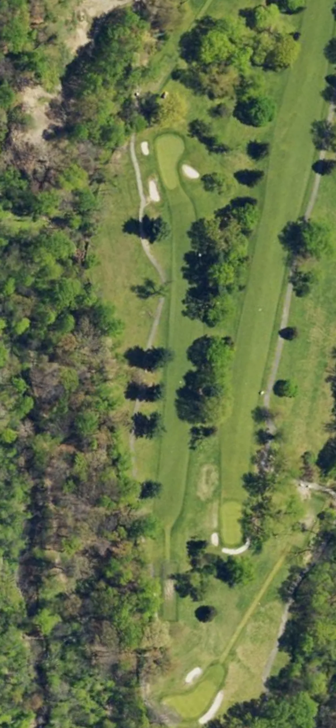 Bensalem Country Club hole 5 aerial preview, par 4, 319 yards