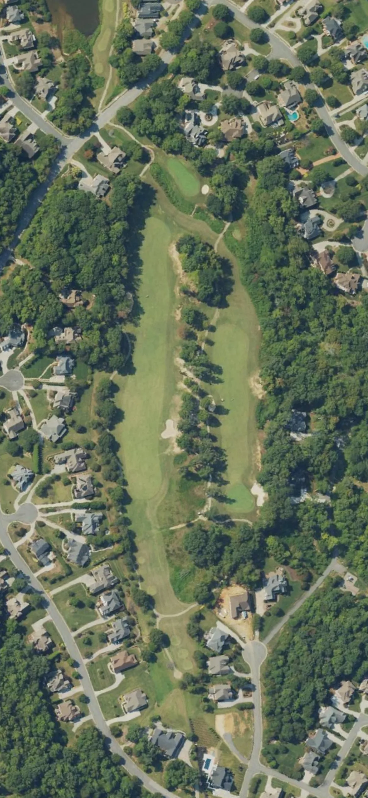 Salem Glen CC hole 14 aerial preview, par 5, 550 yards